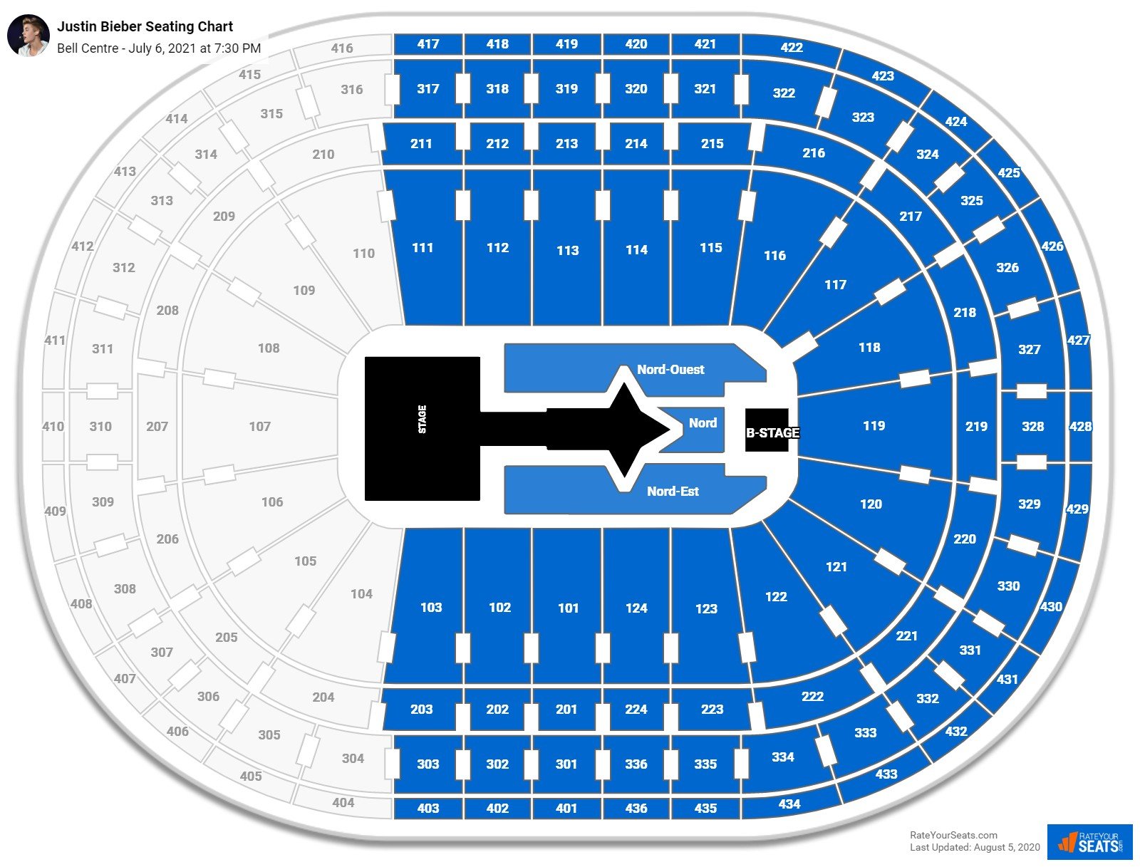 Bell Centre Seating Charts for Concerts - RateYourSeats.com