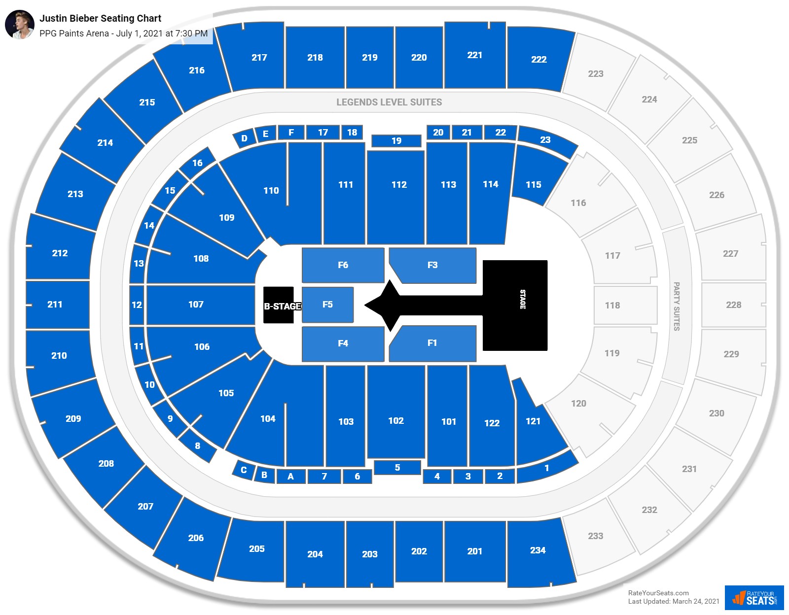 PPG Paints Arena Seating Charts for Concerts - RateYourSeats.com