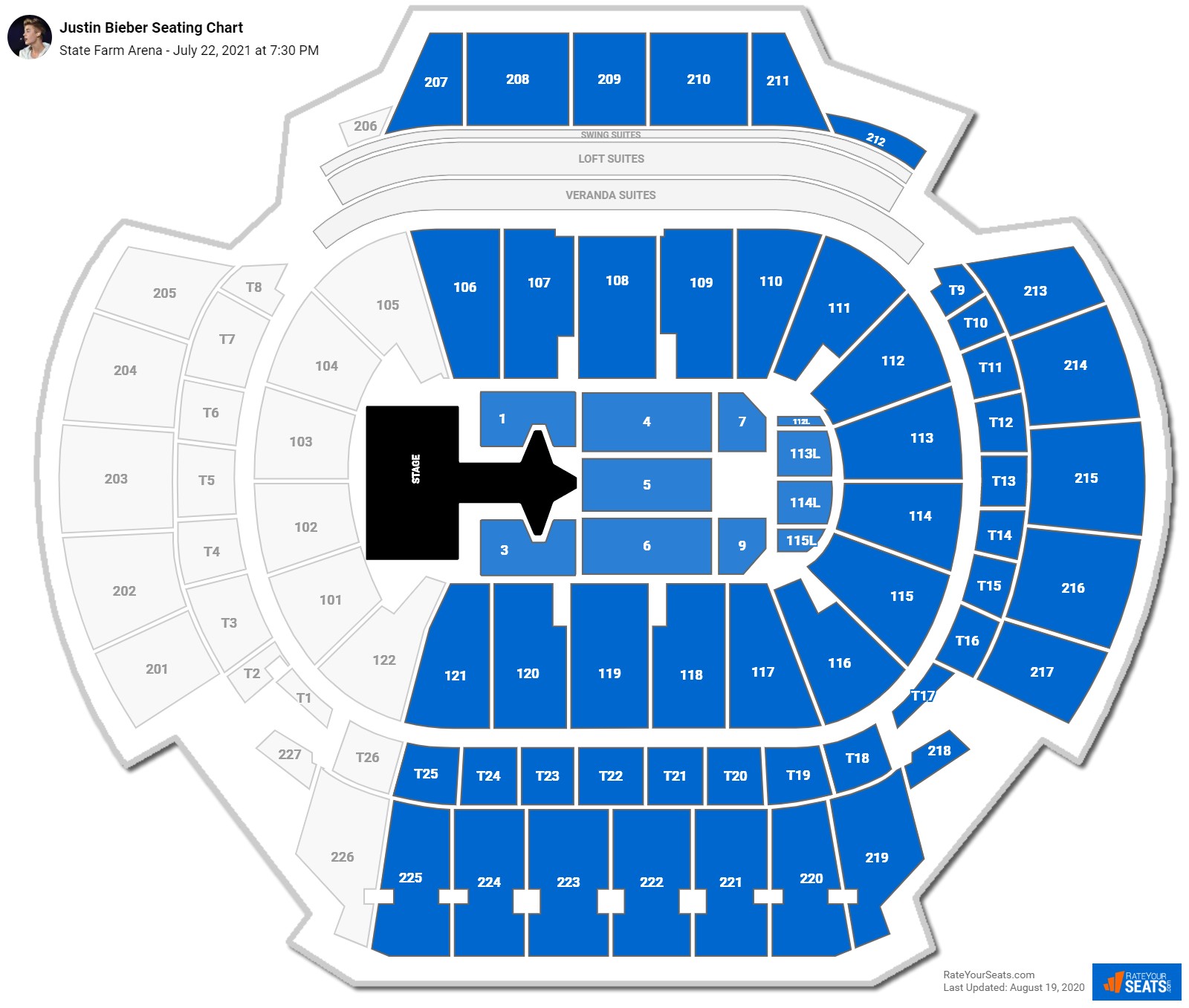 State Farm Arena Seating Charts for Concerts - RateYourSeats.com