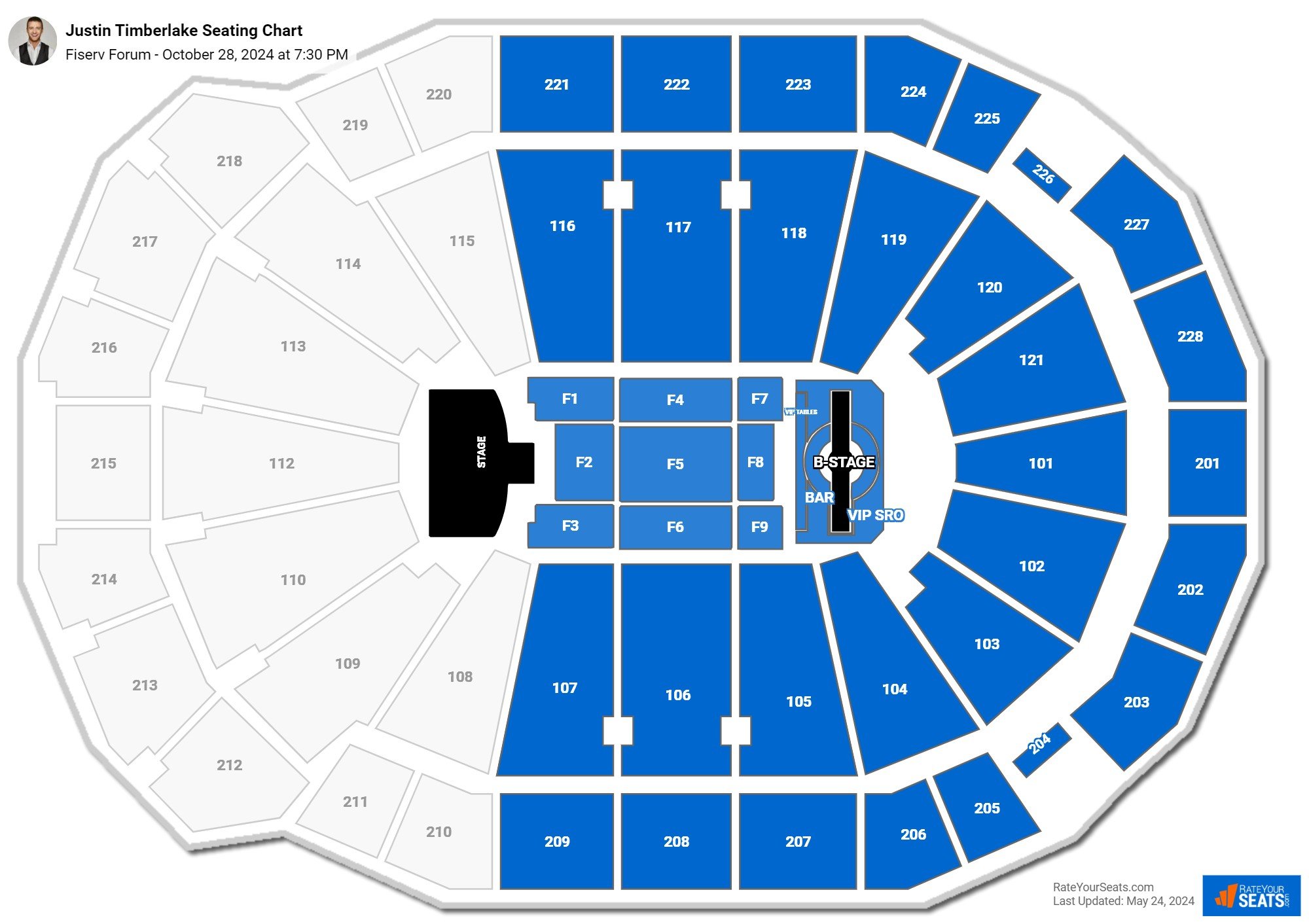 Fiserv Forum Concert Seating Chart