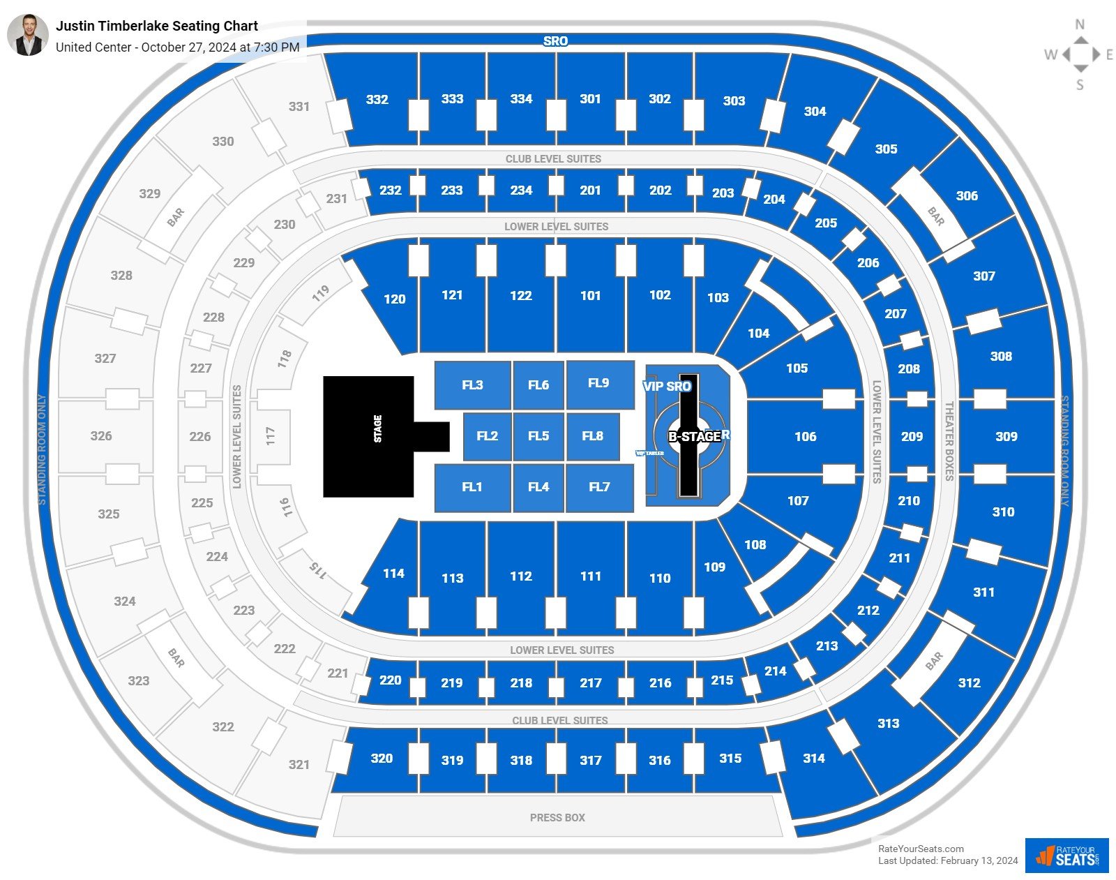 United Center Concert Seating Chart - RateYourSeats.com