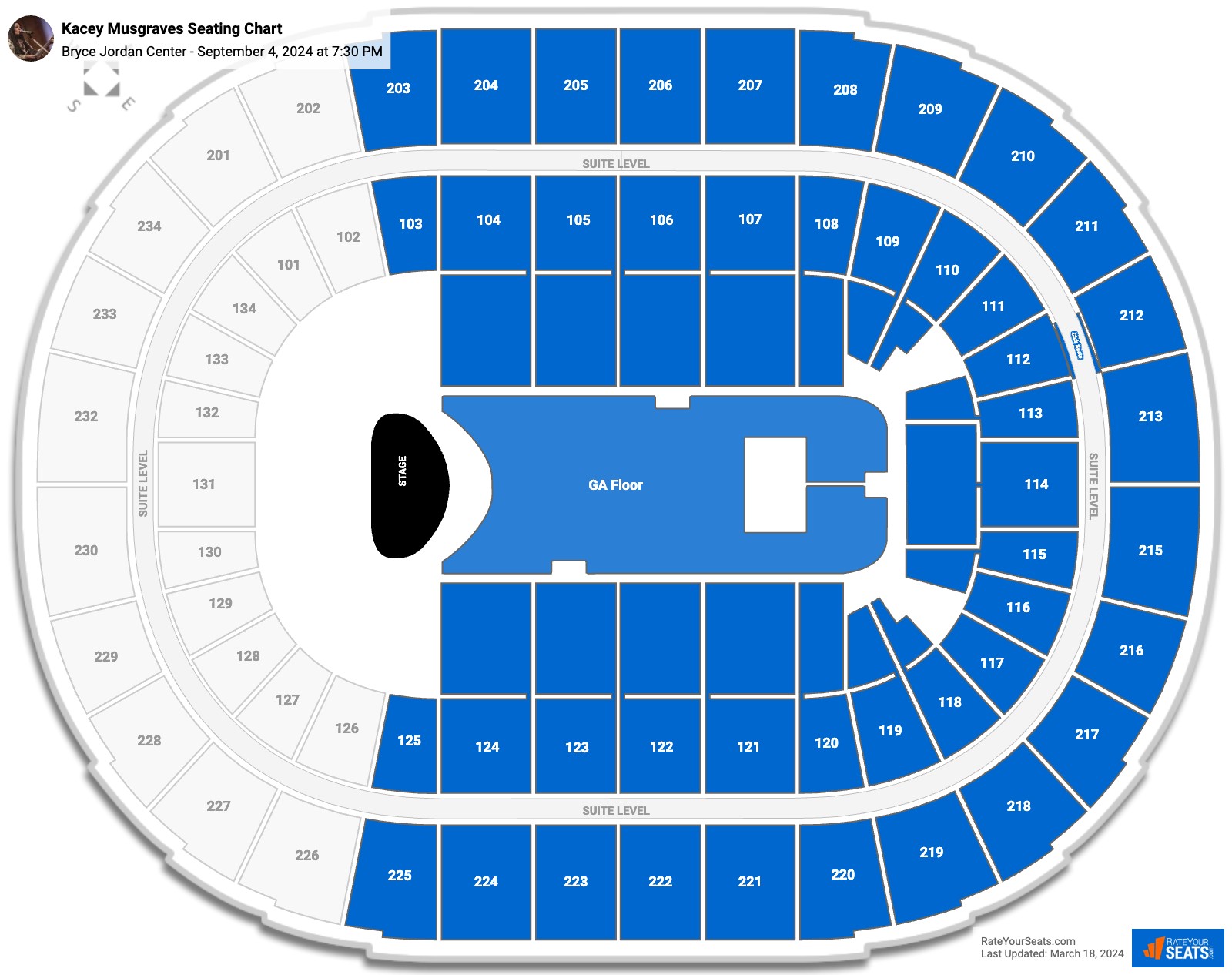 Bryce Jordan Center Concert Seating Chart - RateYourSeats.com