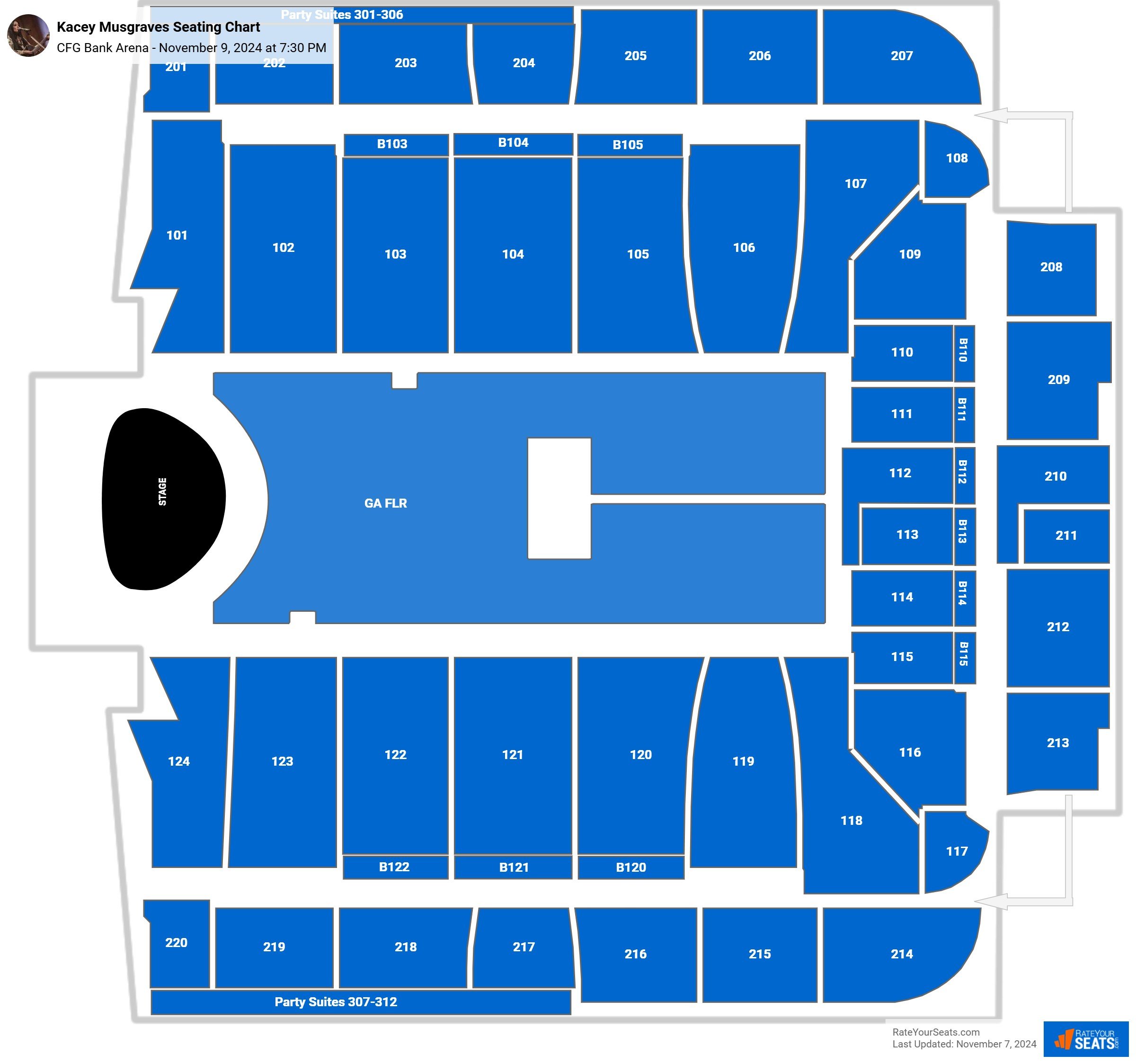 CFG Bank Arena Seating Chart