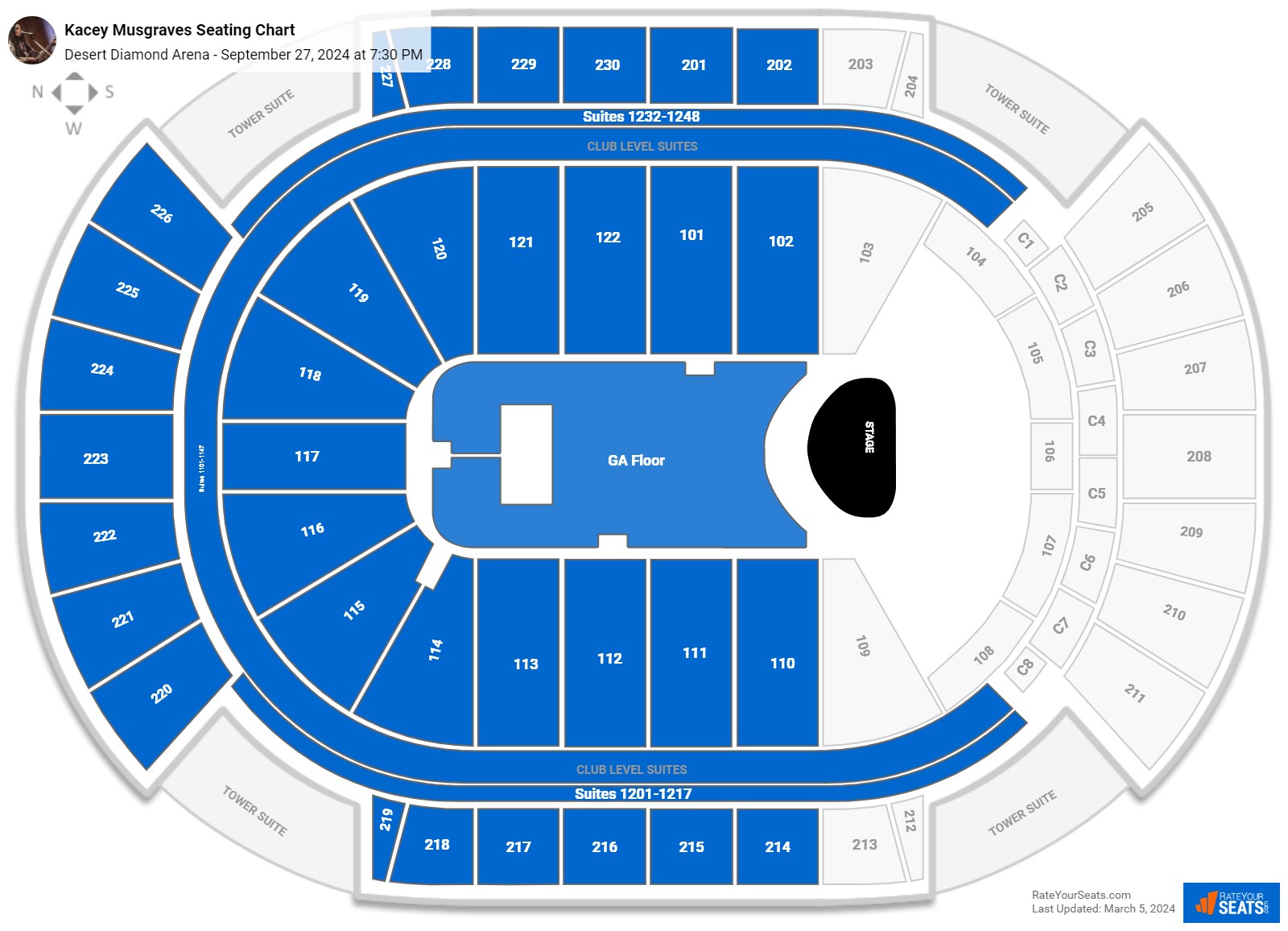 Desert Diamond Arena Seating Chart - RateYourSeats.com