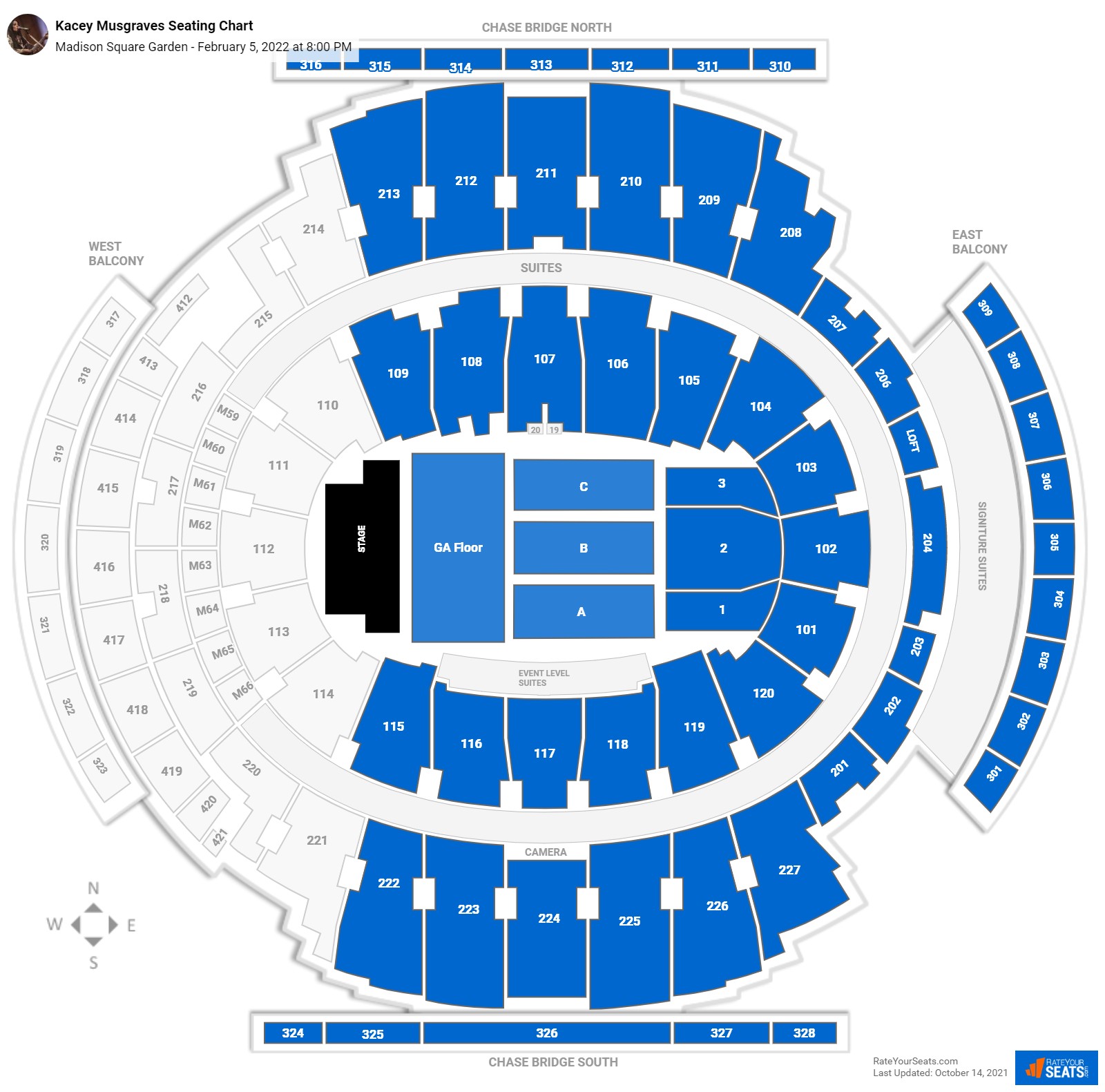 Kacey Musgraves seating chart Madison Square Garden