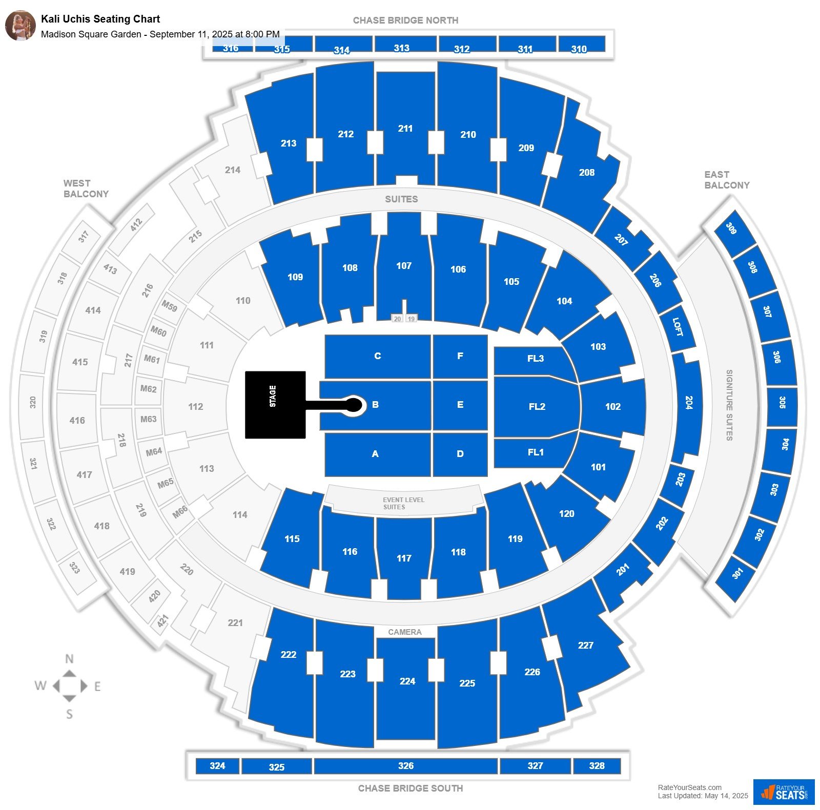 Kali Uchis seating chart Madison Square Garden