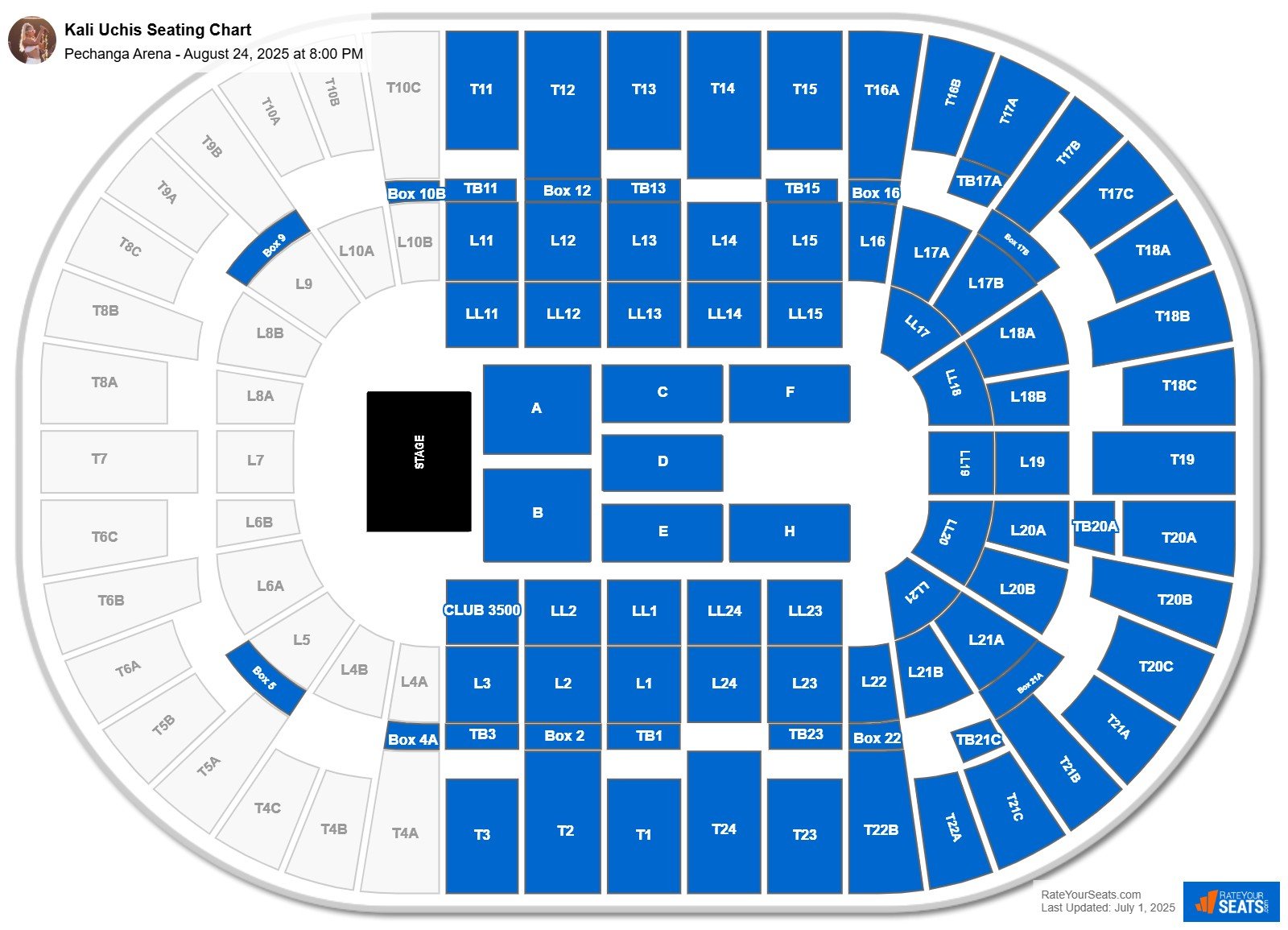 Kali Uchis seating chart Pechanga Arena