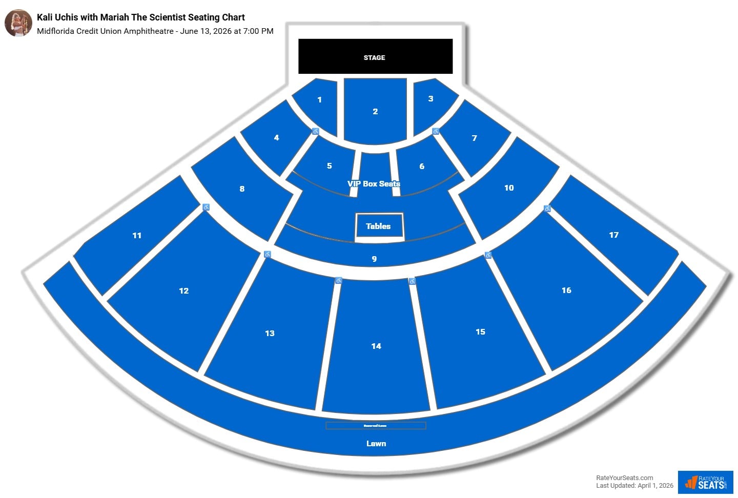 Kali Uchis with Mariah The Scientist seating chart Midflorida Credit Union Amphitheatre