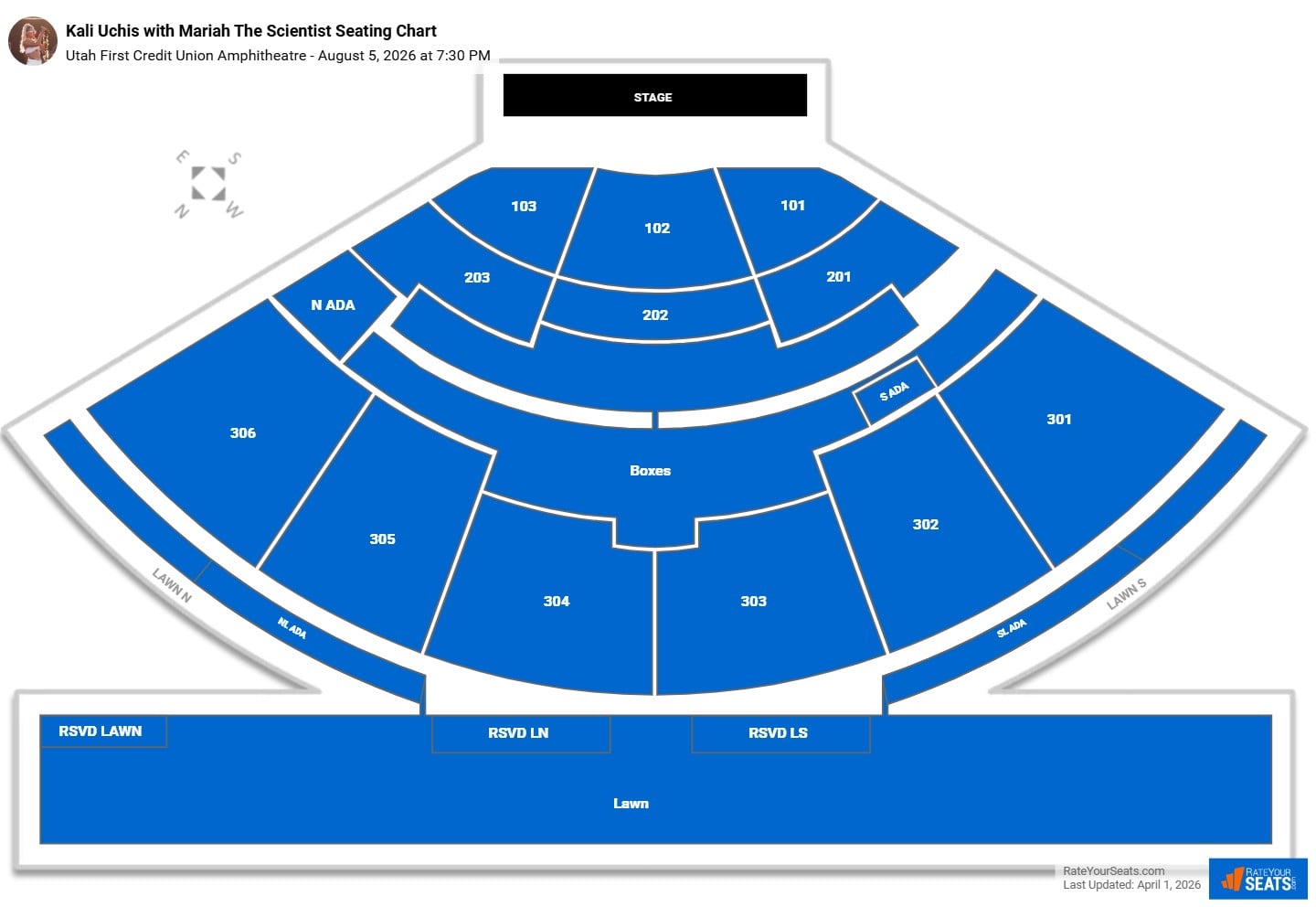 Kali Uchis with Mariah The Scientist seating chart Utah First Credit Union Amphitheatre