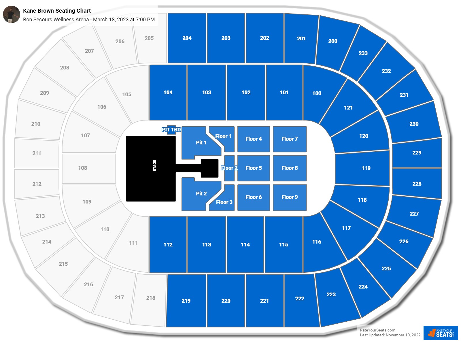 Bon Secours Wellness Arena Concert Seating Chart - RateYourSeats.com