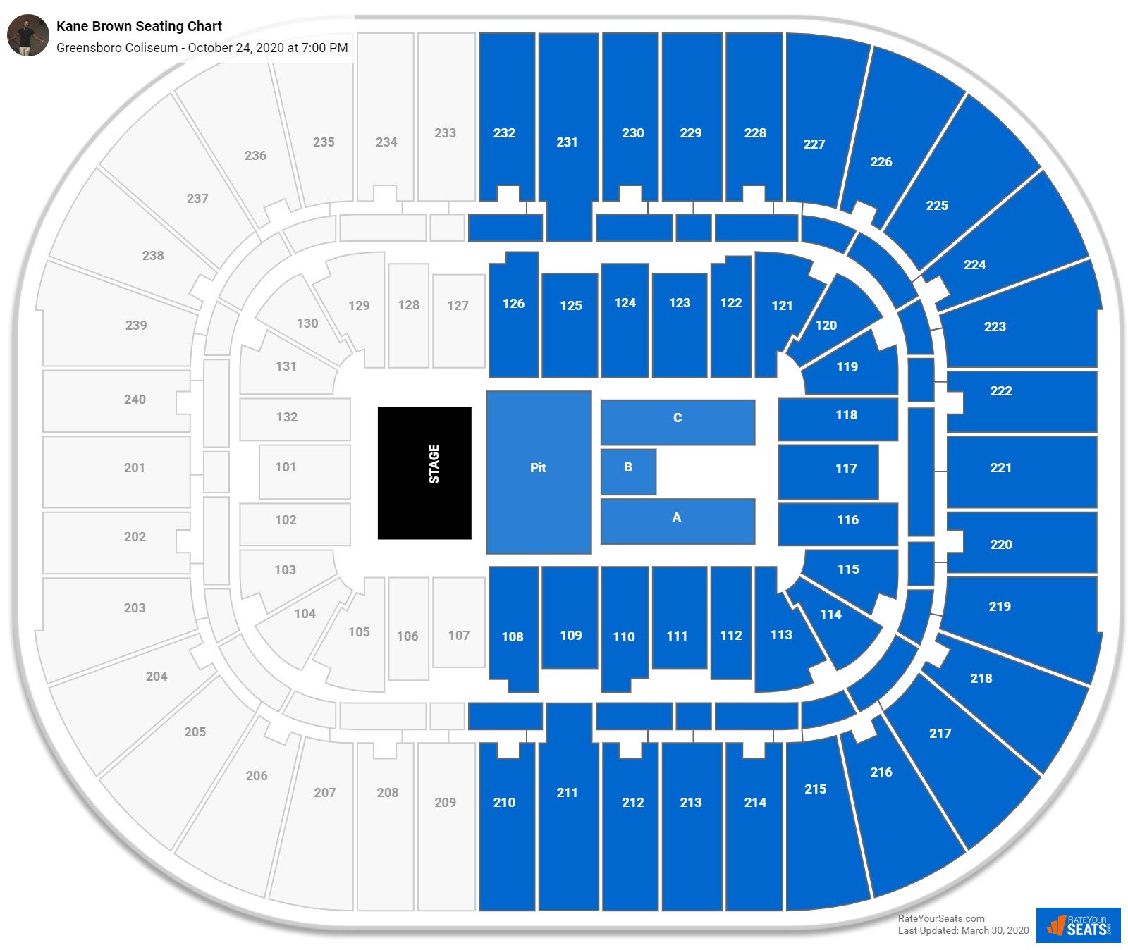 Greensboro Coliseum Seating Charts for Concerts