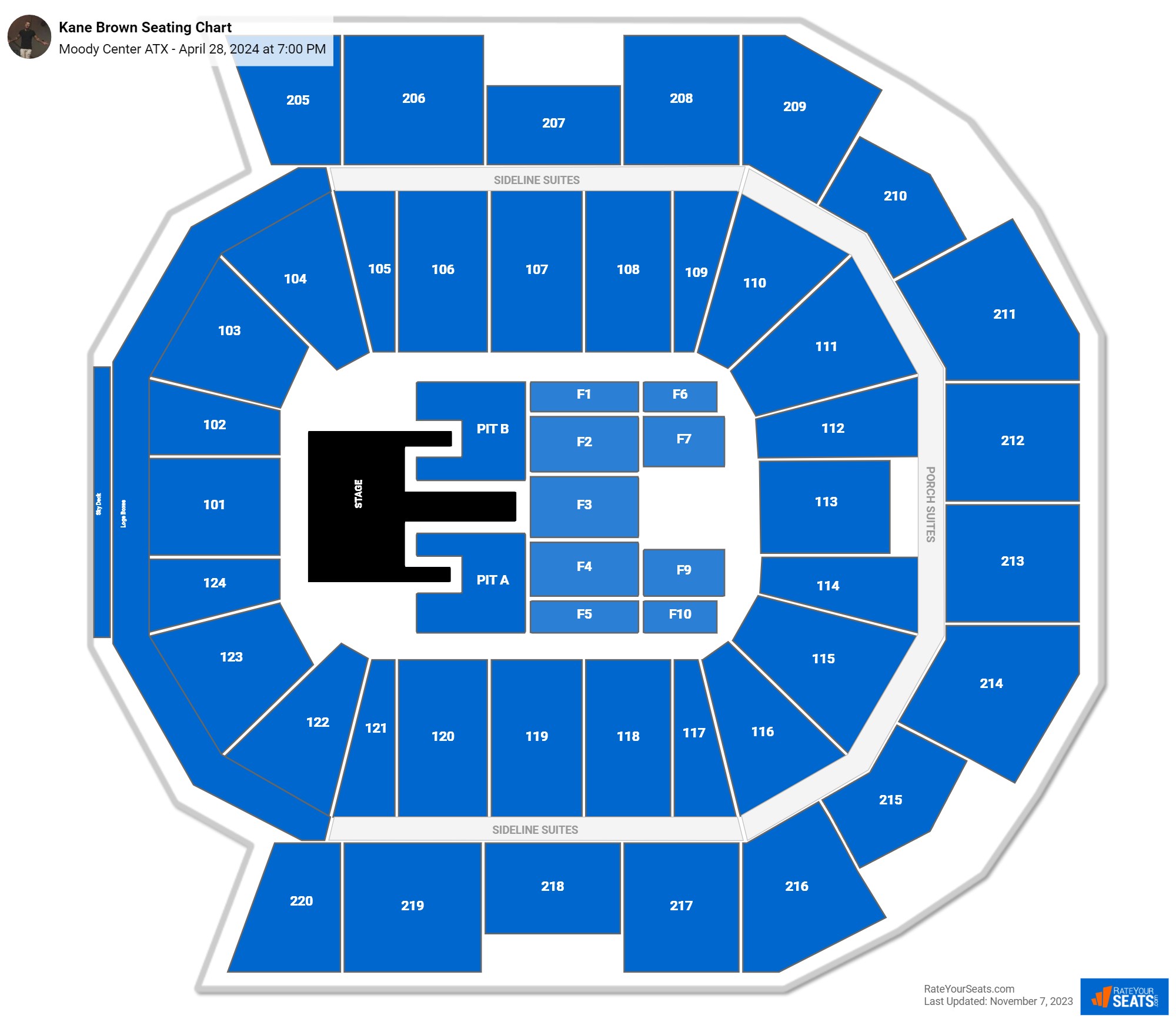 Moody Center ATX Concert Seating Chart - RateYourSeats.com