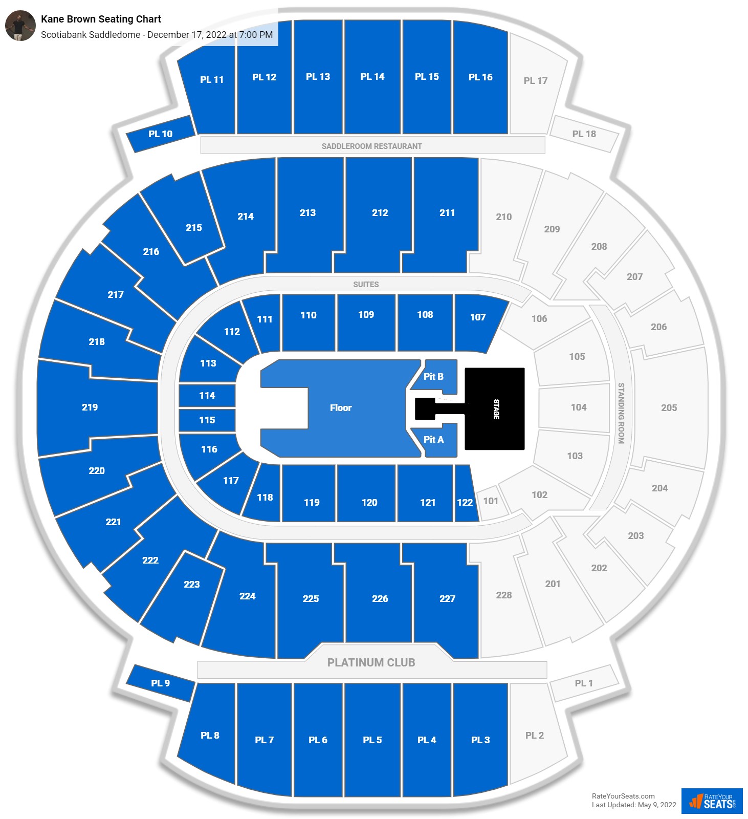 Scotiabank Saddledome Concert Seating Chart - RateYourSeats.com