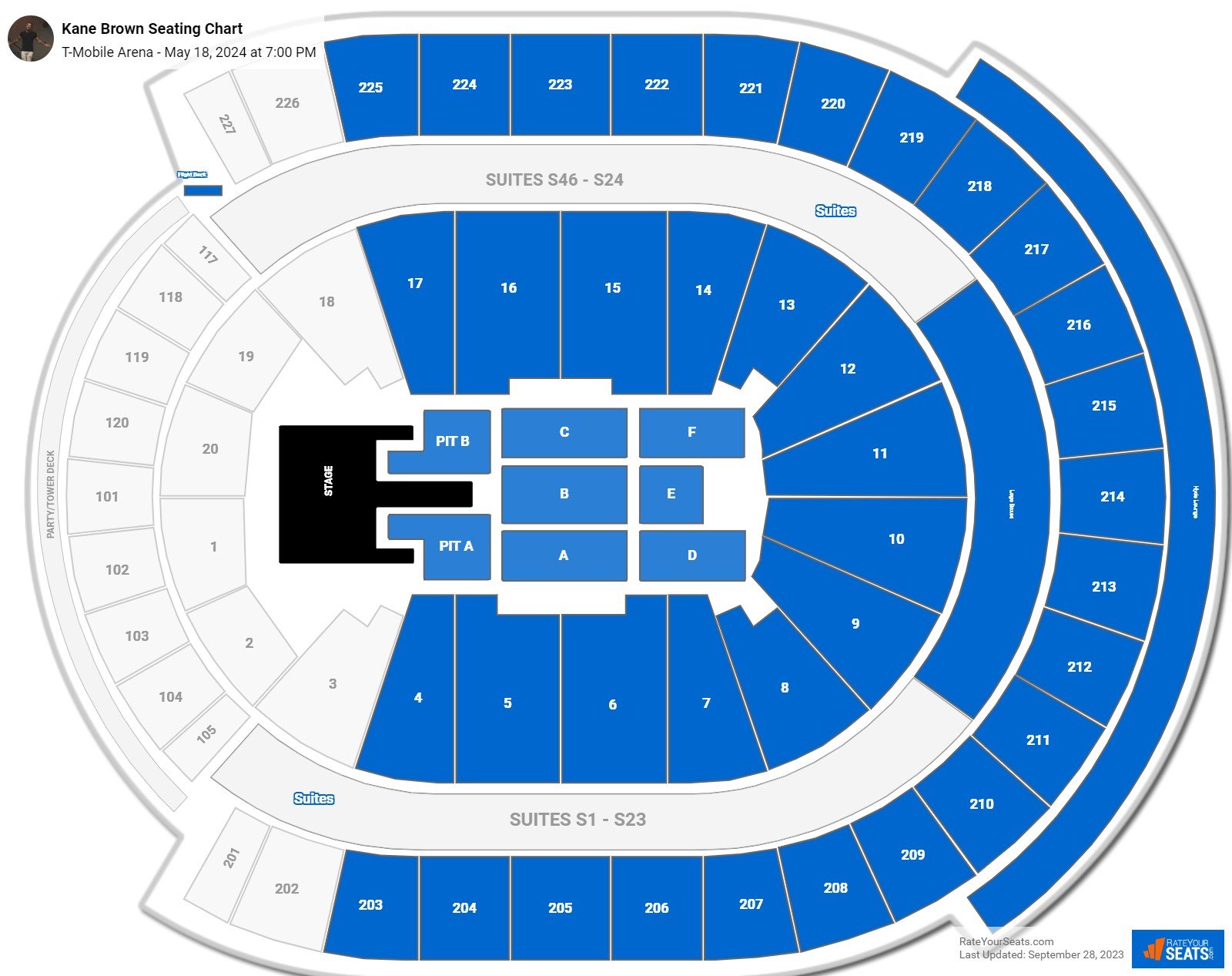 T-Mobile Arena Concert Seating Chart - RateYourSeats.com