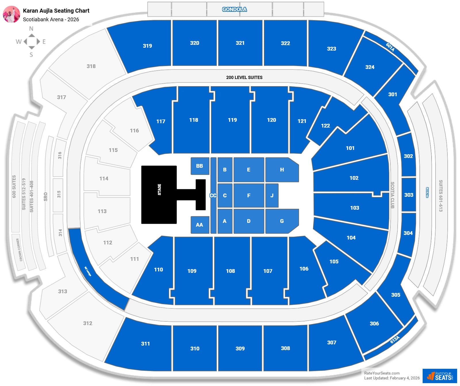 Karan Aujla seating chart Scotiabank Arena