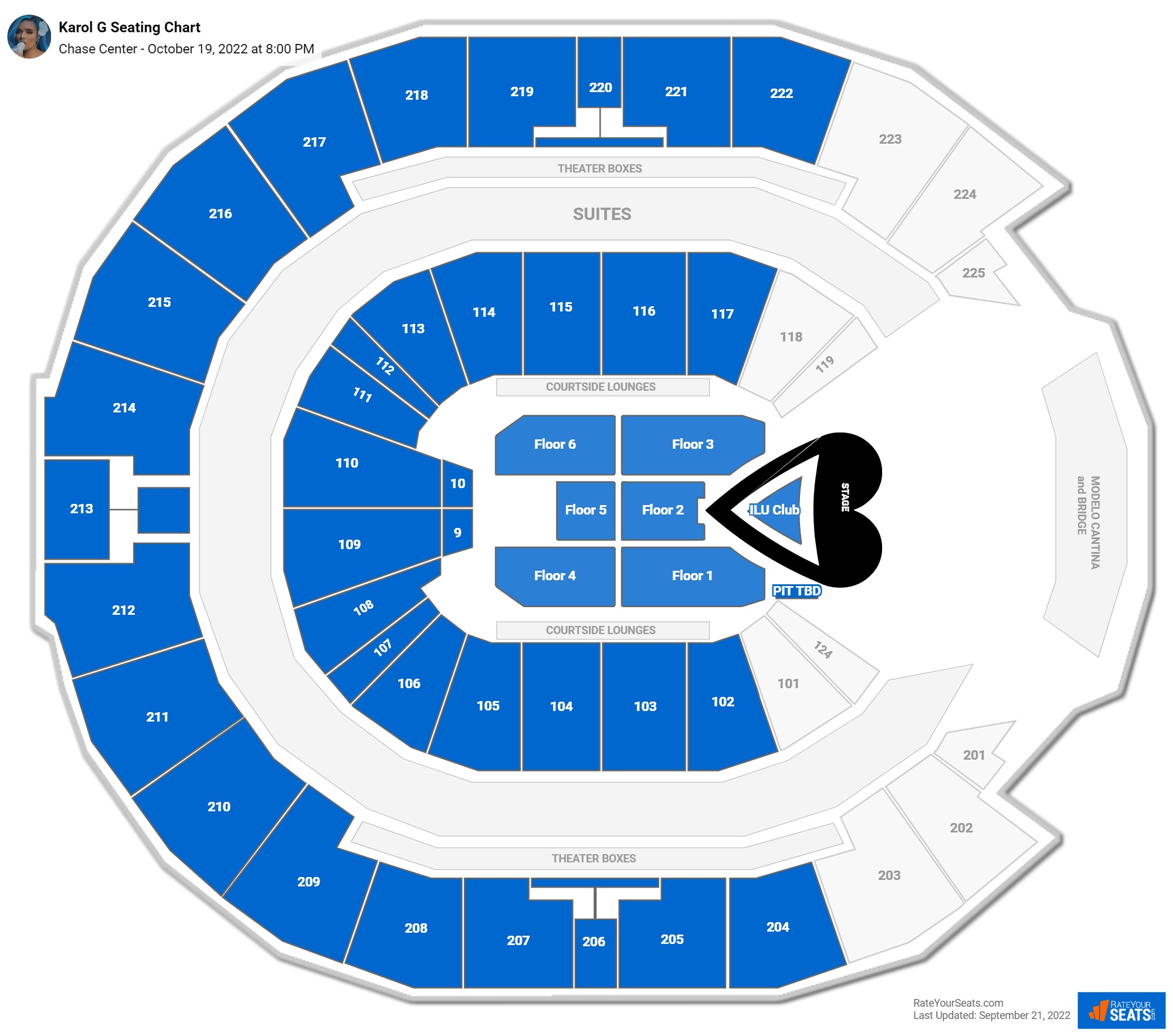 Chase Center Concert Seating Chart