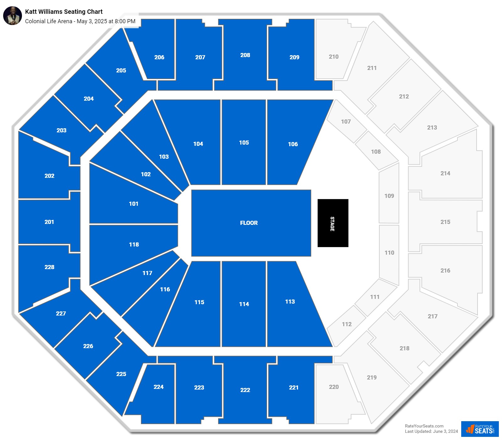 Colonial Life Arena Concert Seating Chart - RateYourSeats.com