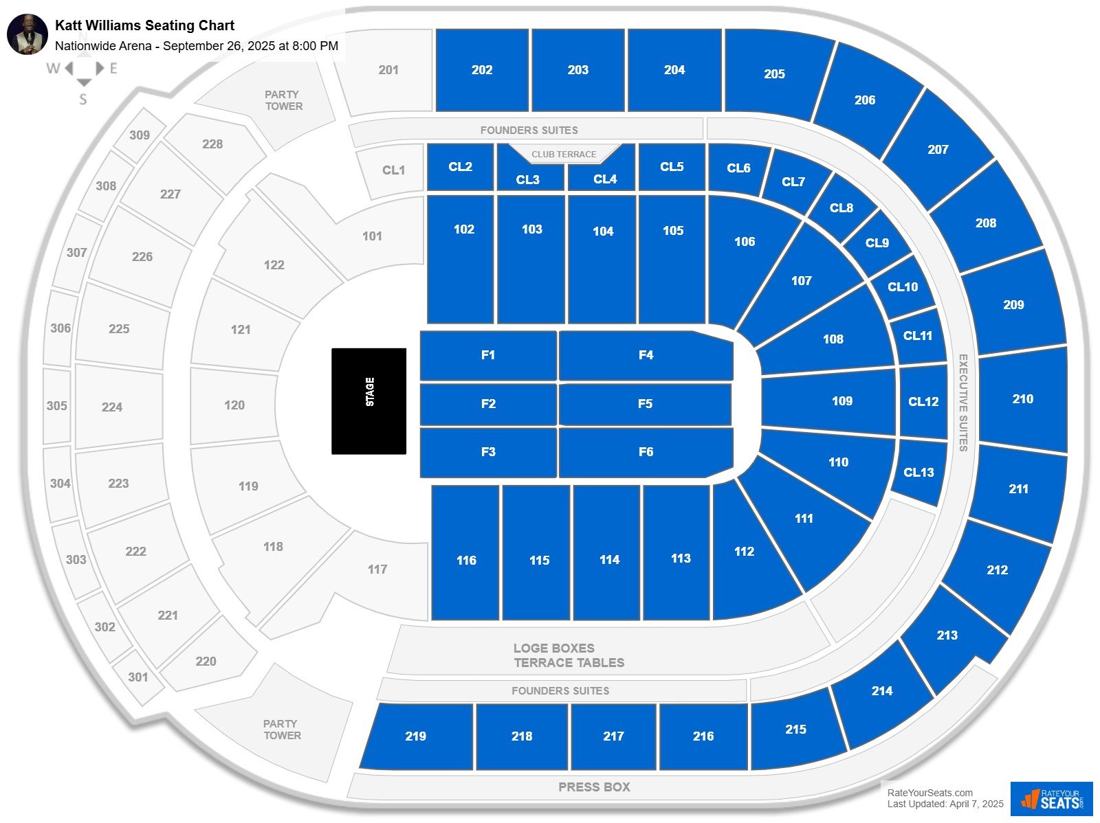 Katt Williams seating chart Nationwide Arena