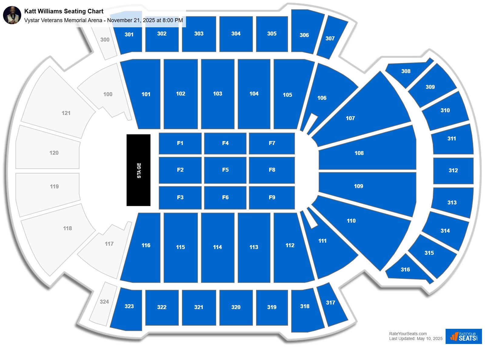 Katt Williams seating chart Vystar Veterans Memorial Arena
