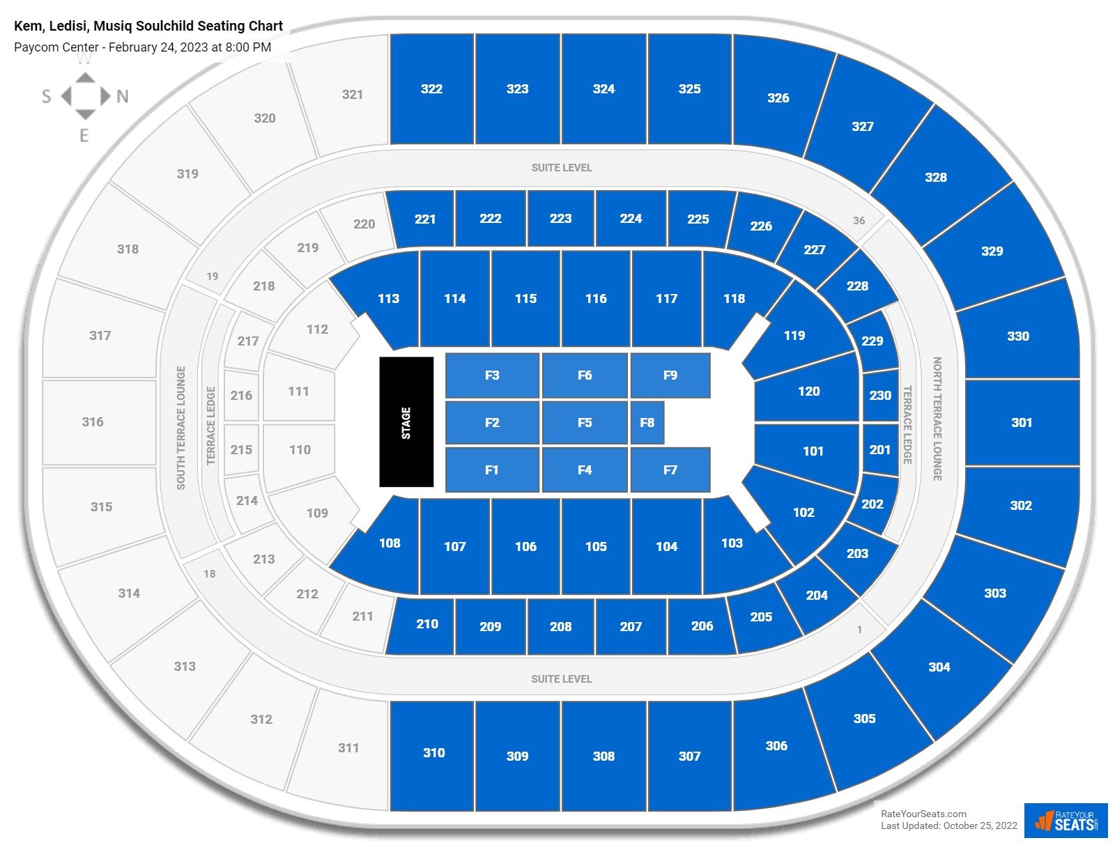 Paycom Center Concert Seating Chart - RateYourSeats.com