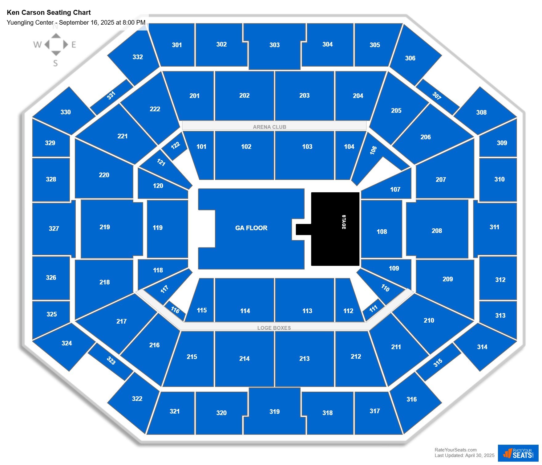 Ken Carson seating chart Yuengling Center