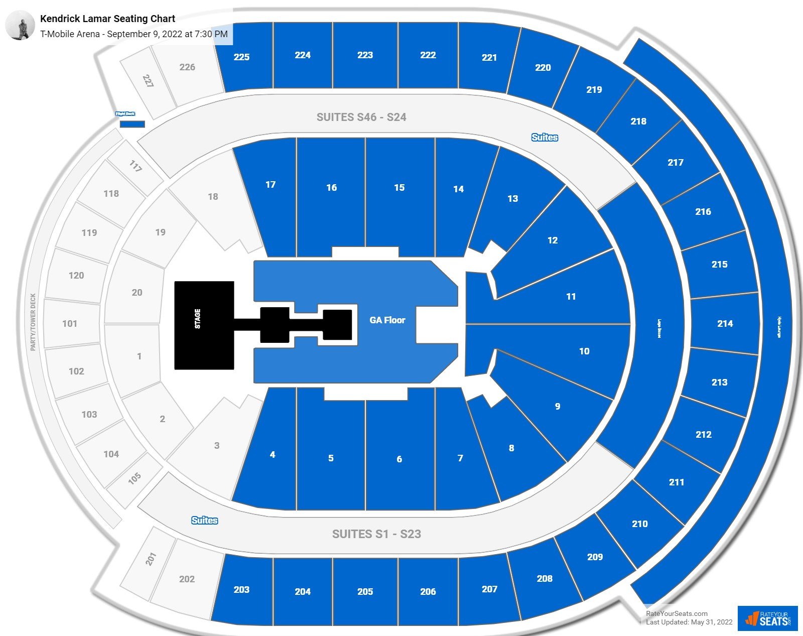 T-Mobile Arena Concert Seating Chart - RateYourSeats.com