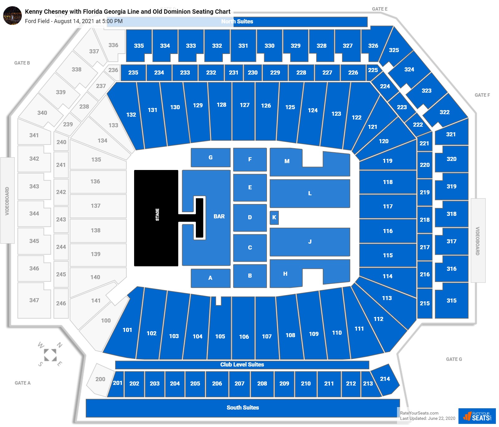 Ford Field Seating Charts for Concerts