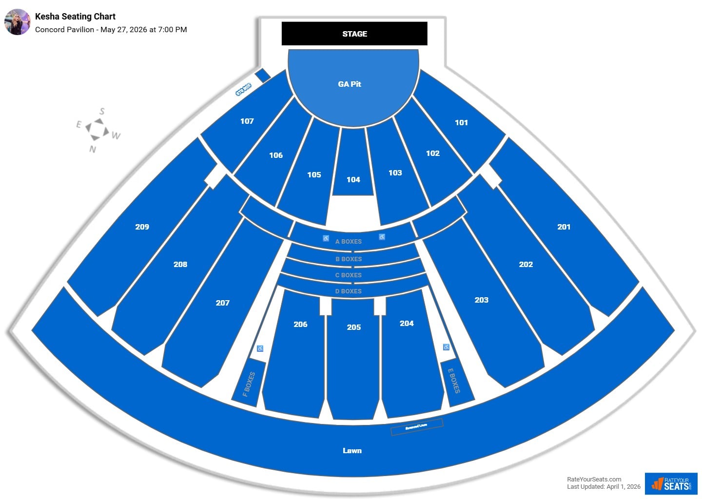 Kesha seating chart Concord Pavilion