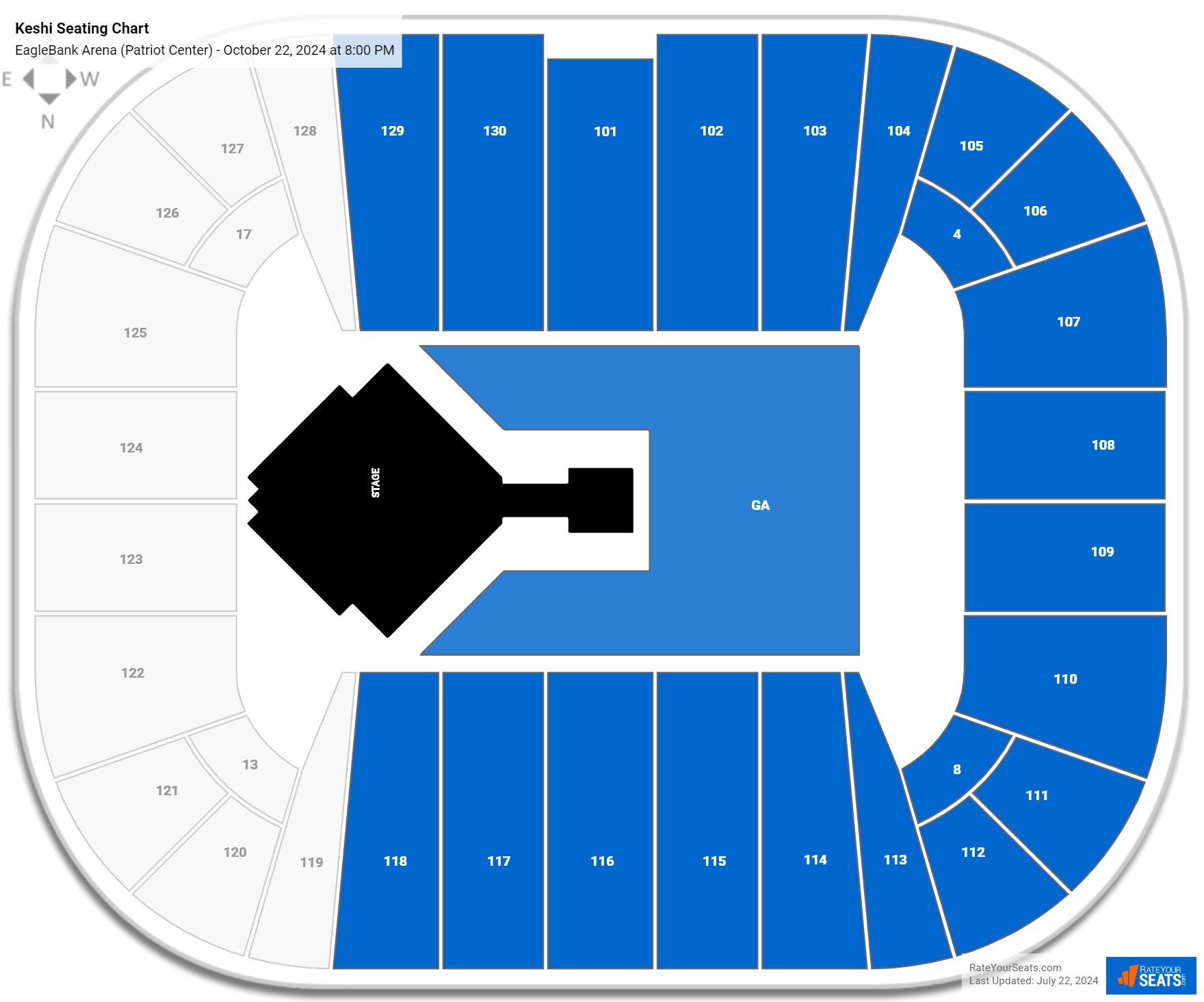 EagleBank Arena Seating Chart - RateYourSeats.com