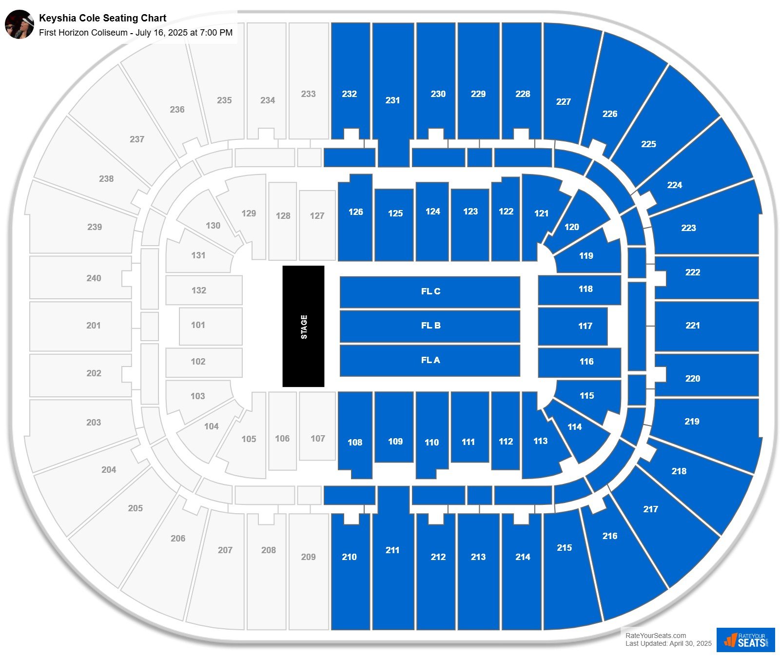 Keyshia Cole seating chart First Horizon Coliseum