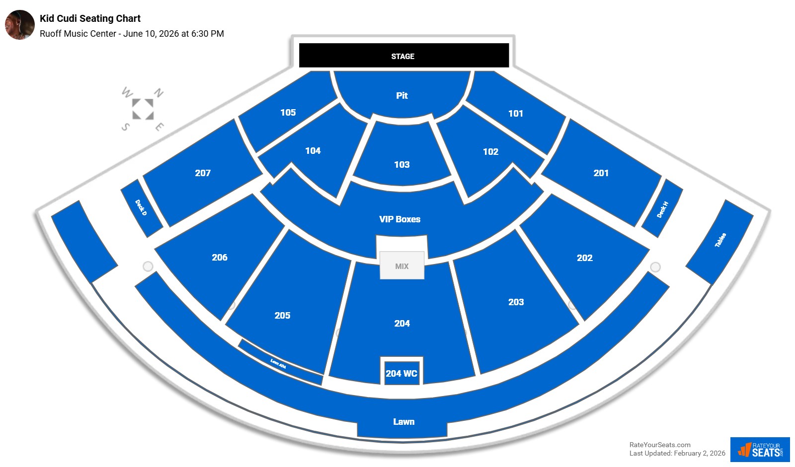 Kid Cudi seating chart Ruoff Music Center
