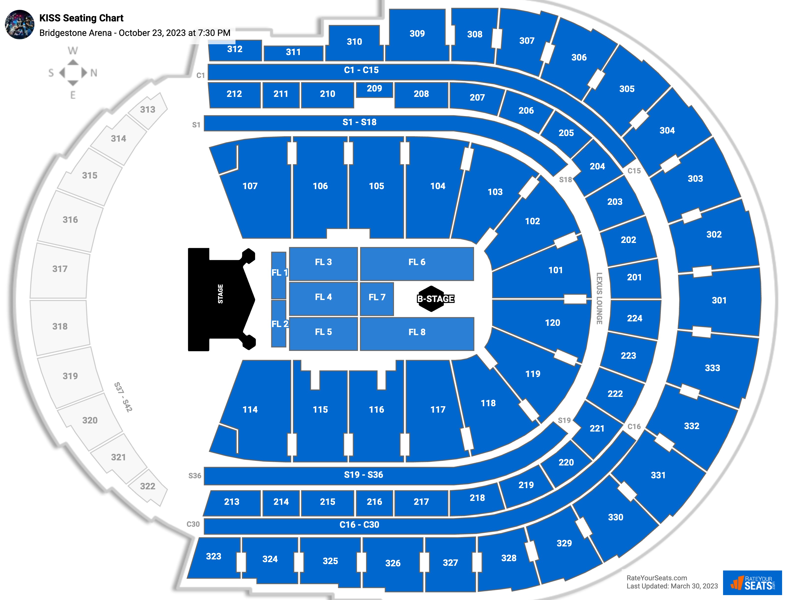 Bridgestone Arena Concert Seating Chart - RateYourSeats.com