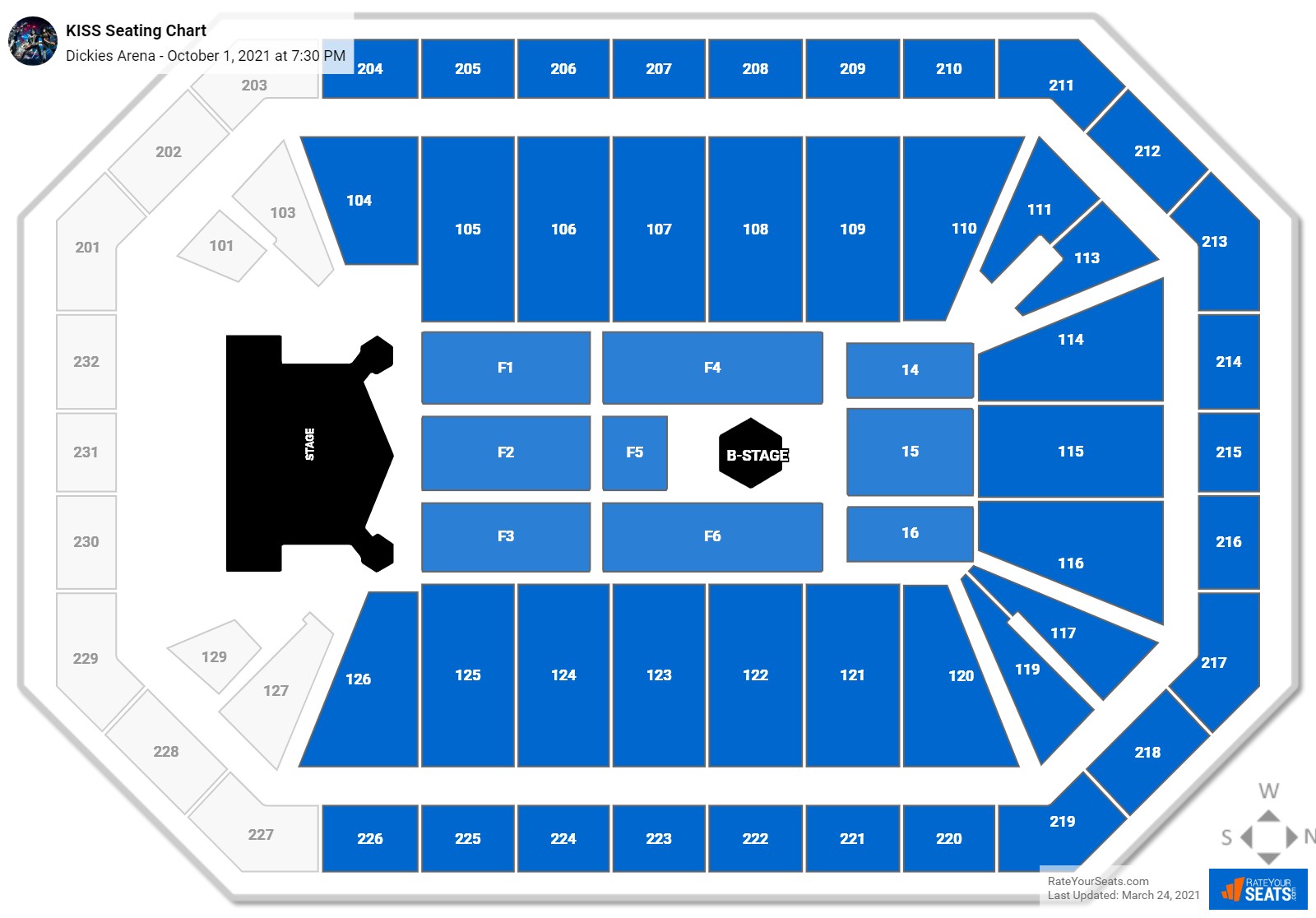 Dickies Arena Seating Charts for Concerts - RateYourSeats.com