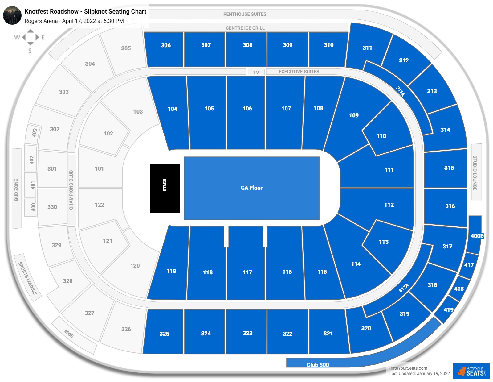 Rogers Arena Concert Seating Chart