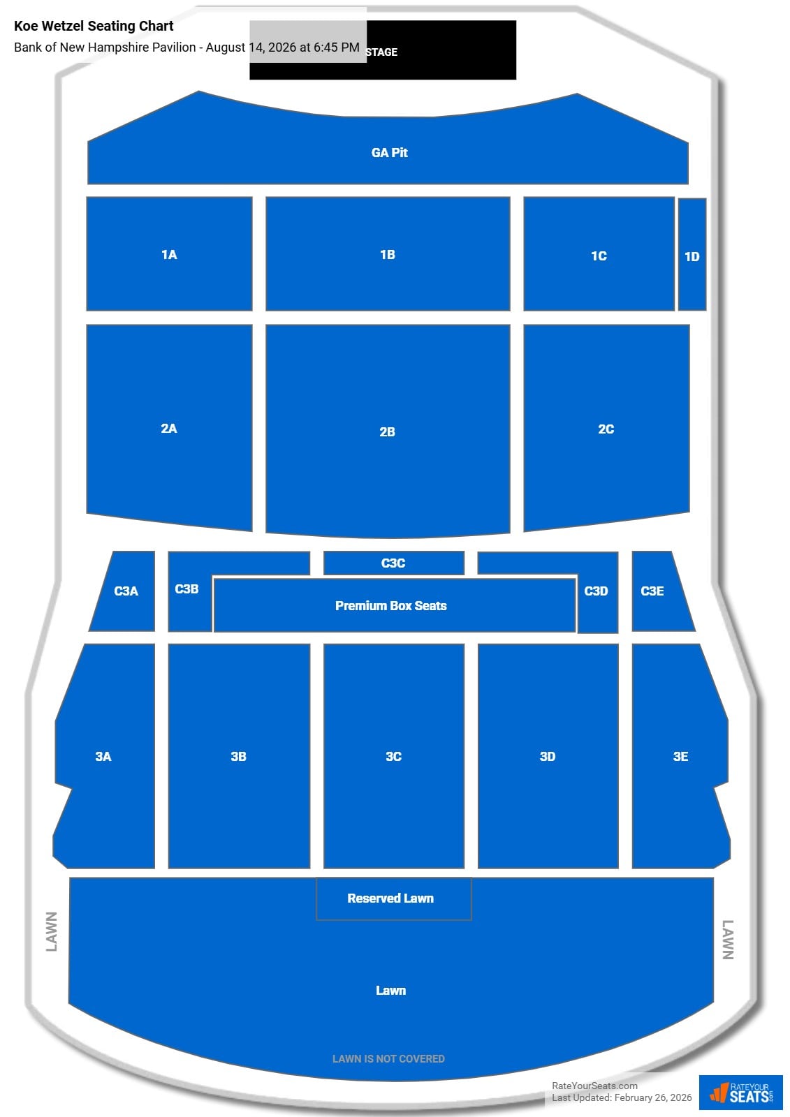 Koe Wetzel seating chart Bank of New Hampshire Pavilion