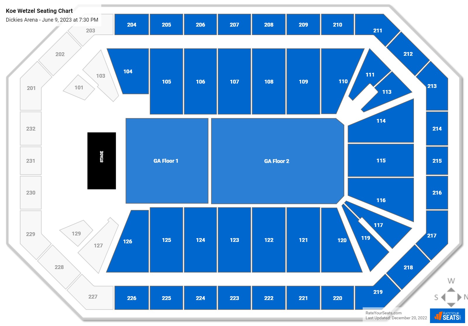 Dickies Arena Concert Seating Chart