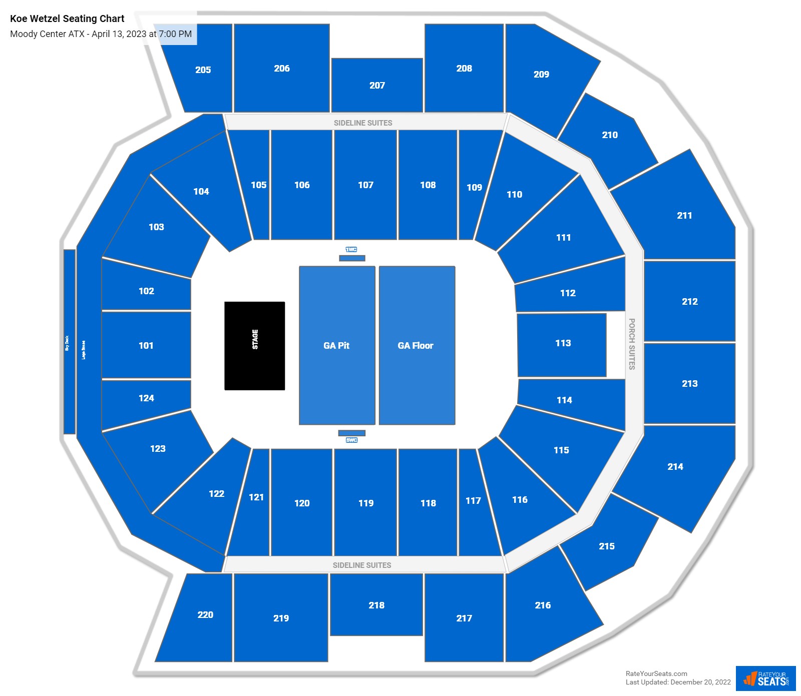 Moody Center ATX Concert Seating Chart