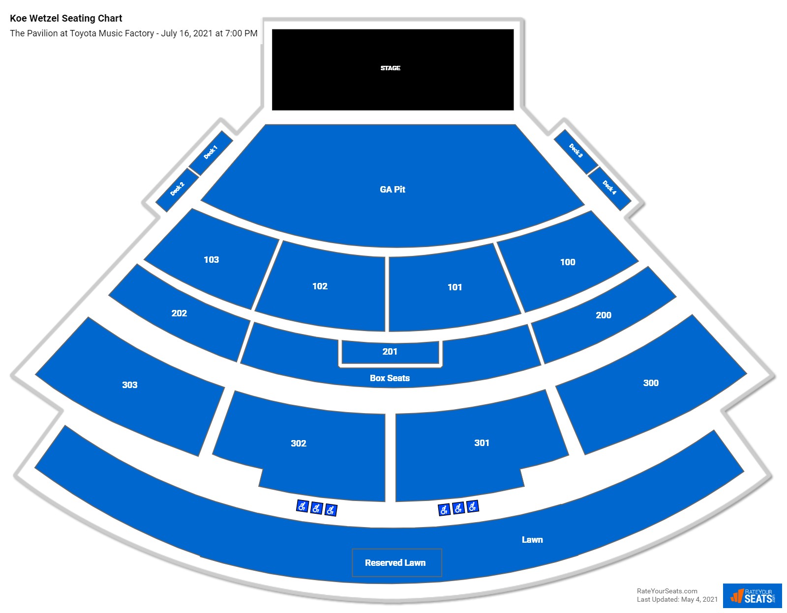 The Pavilion at Toyota Music Factory Seating Chart