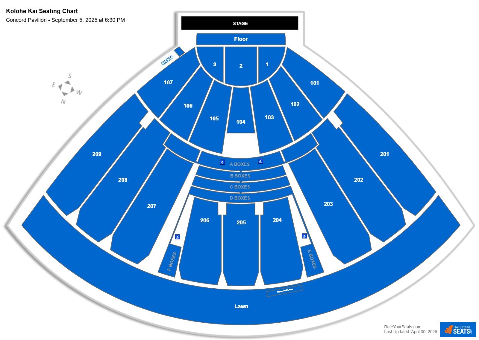 Kolohe Kai seating chart Concord Pavilion