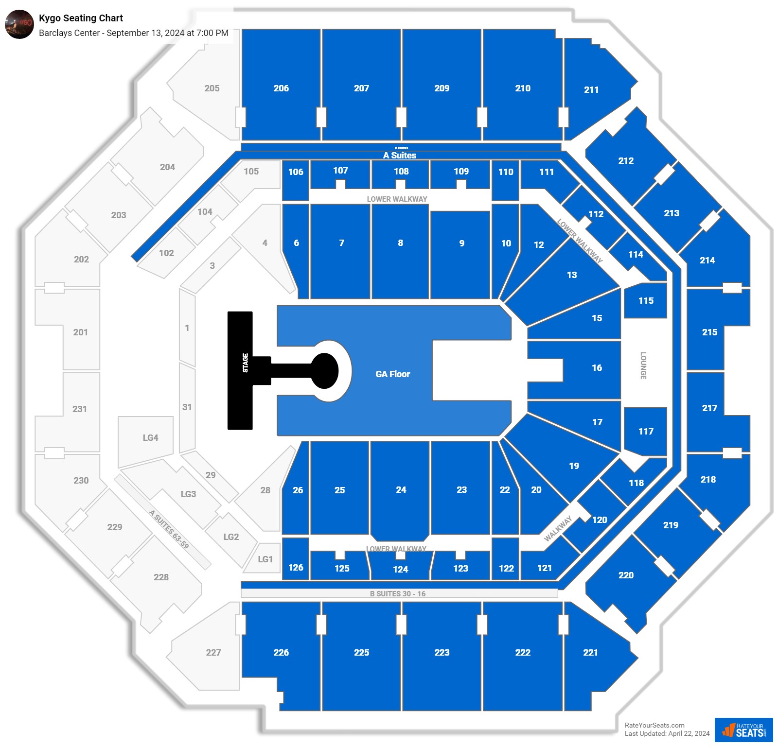 Barclays Center Concert Seating Chart - RateYourSeats.com