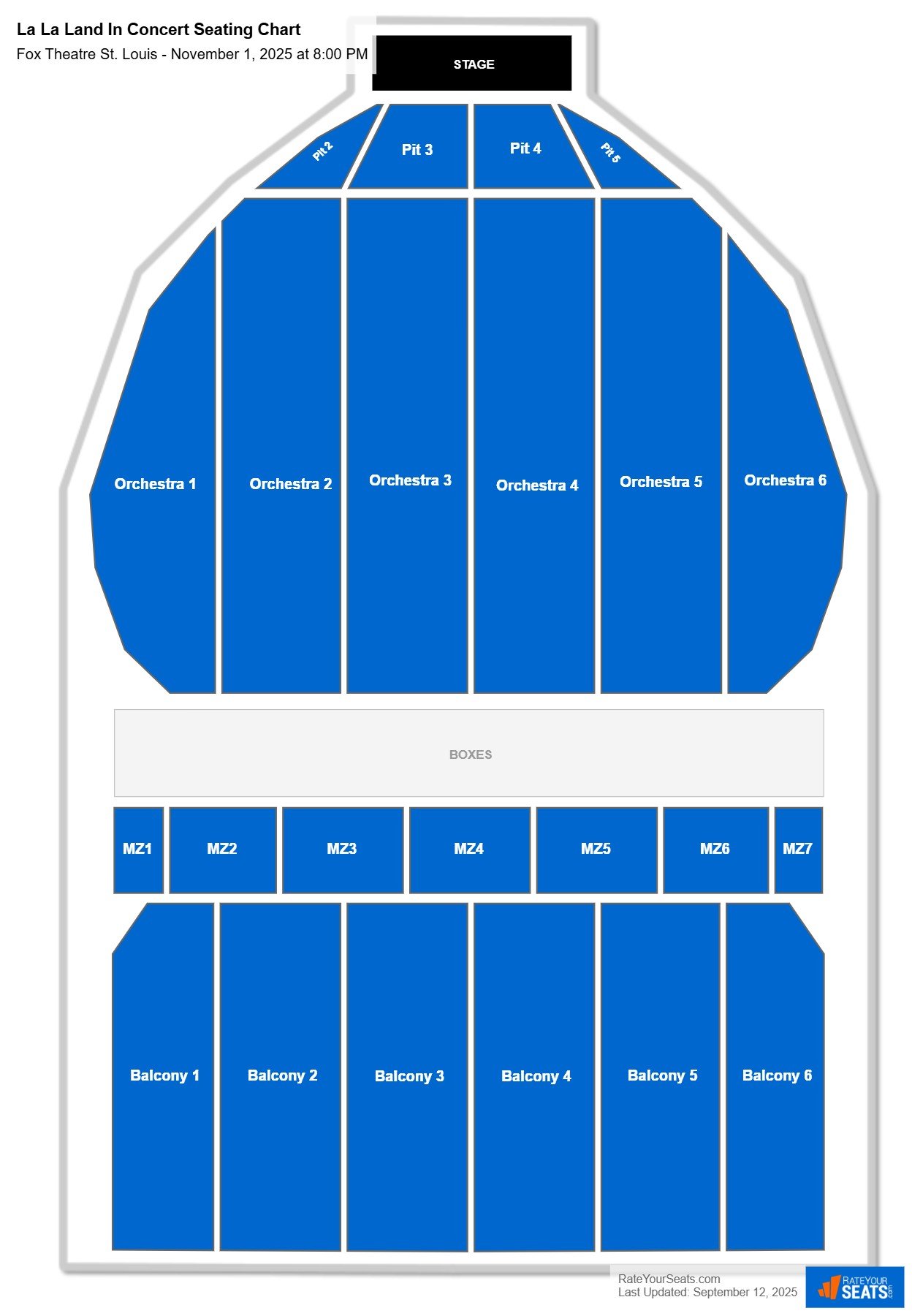 La La Land In Concert seating chart Fox Theatre St. Louis