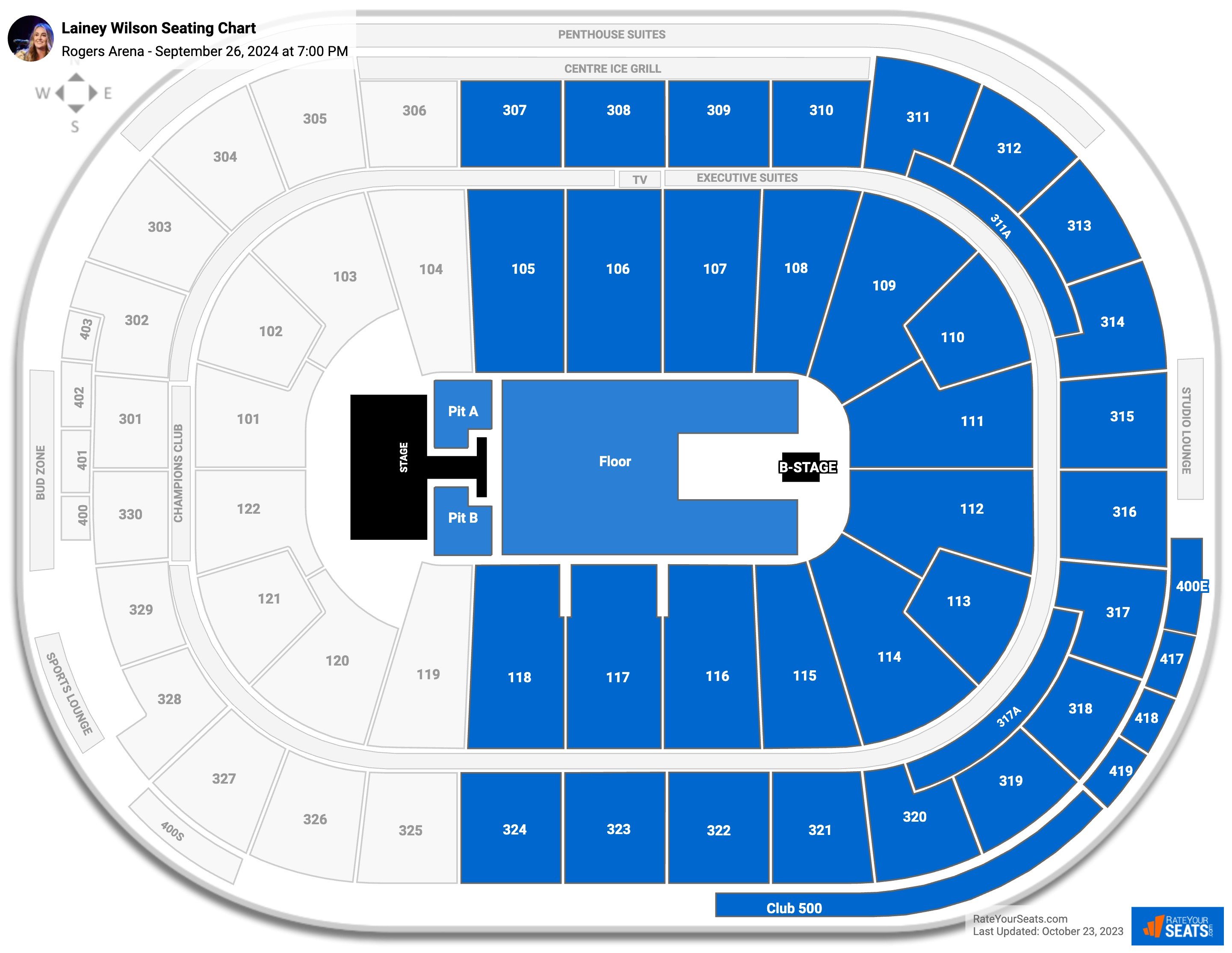 Rogers Arena Concert Seating Chart - RateYourSeats.com