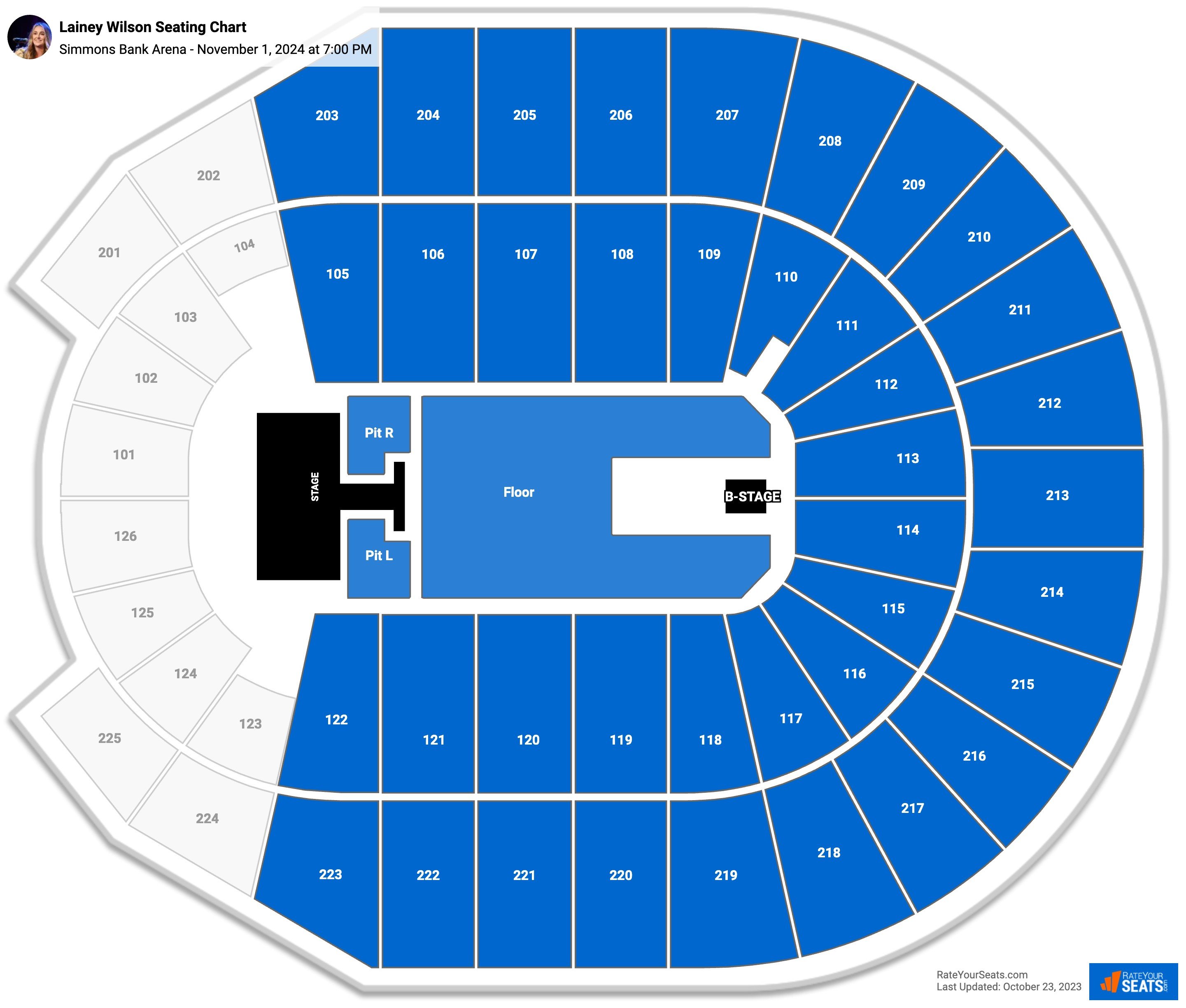 Simmons Bank Arena Seating Chart