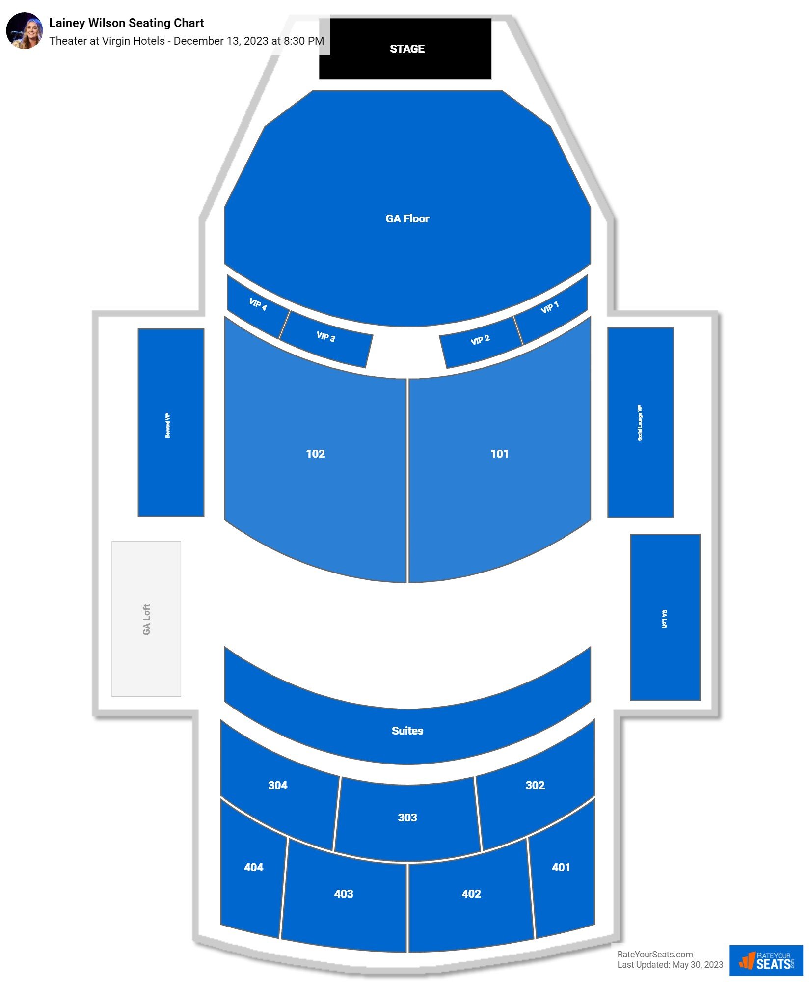 Theater at Virgin Hotels Seating Chart - RateYourSeats.com