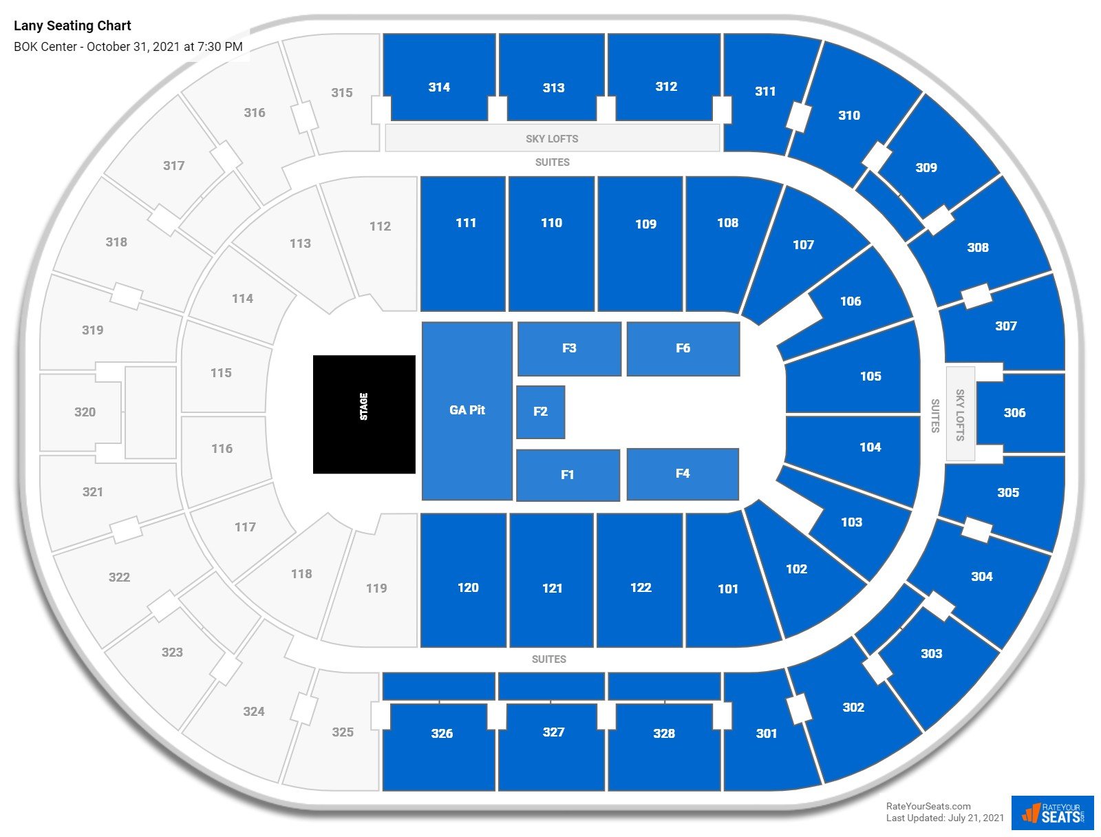 BOK Center Seating Charts for Concerts