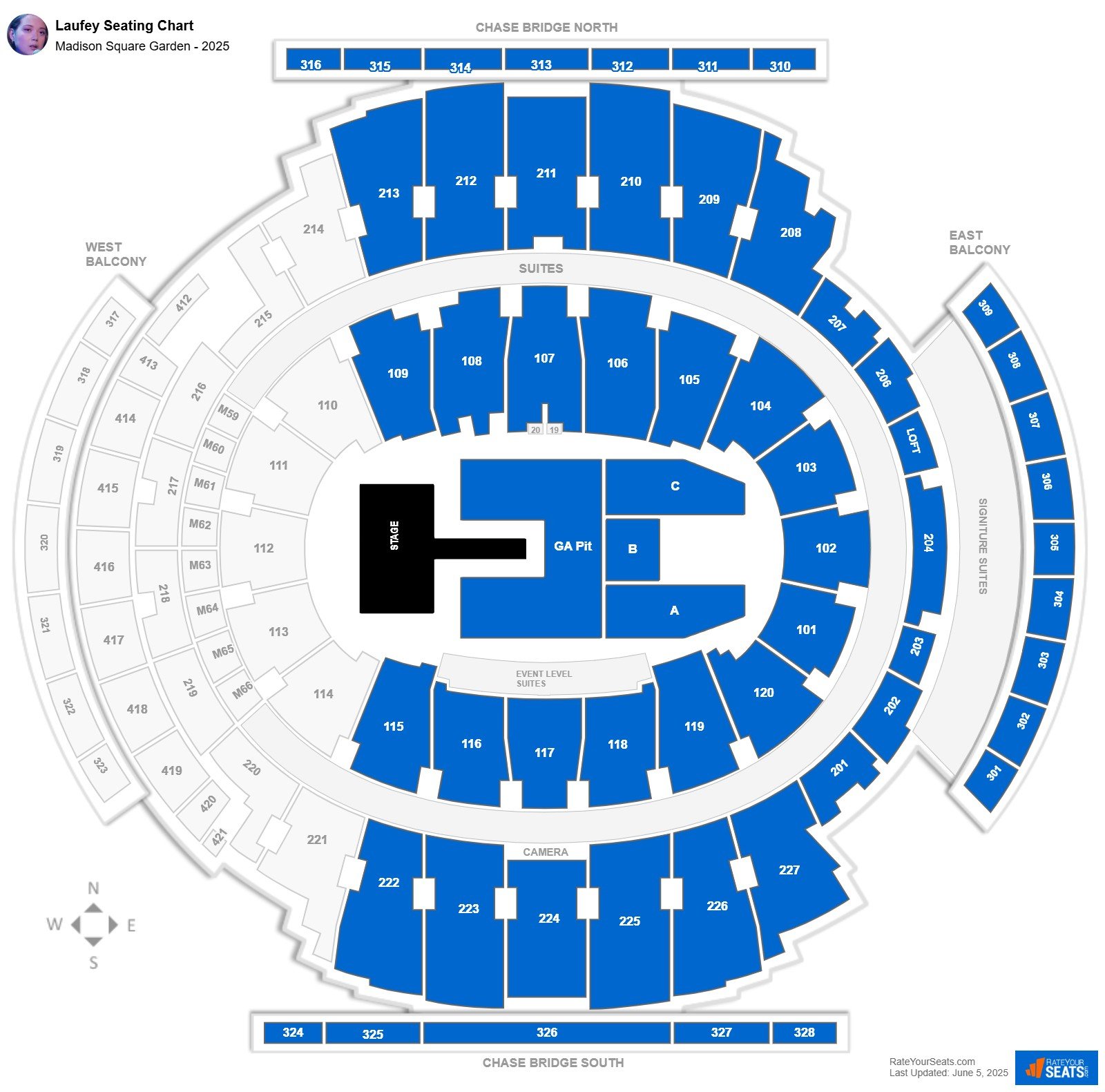 Laufey seating chart Madison Square Garden