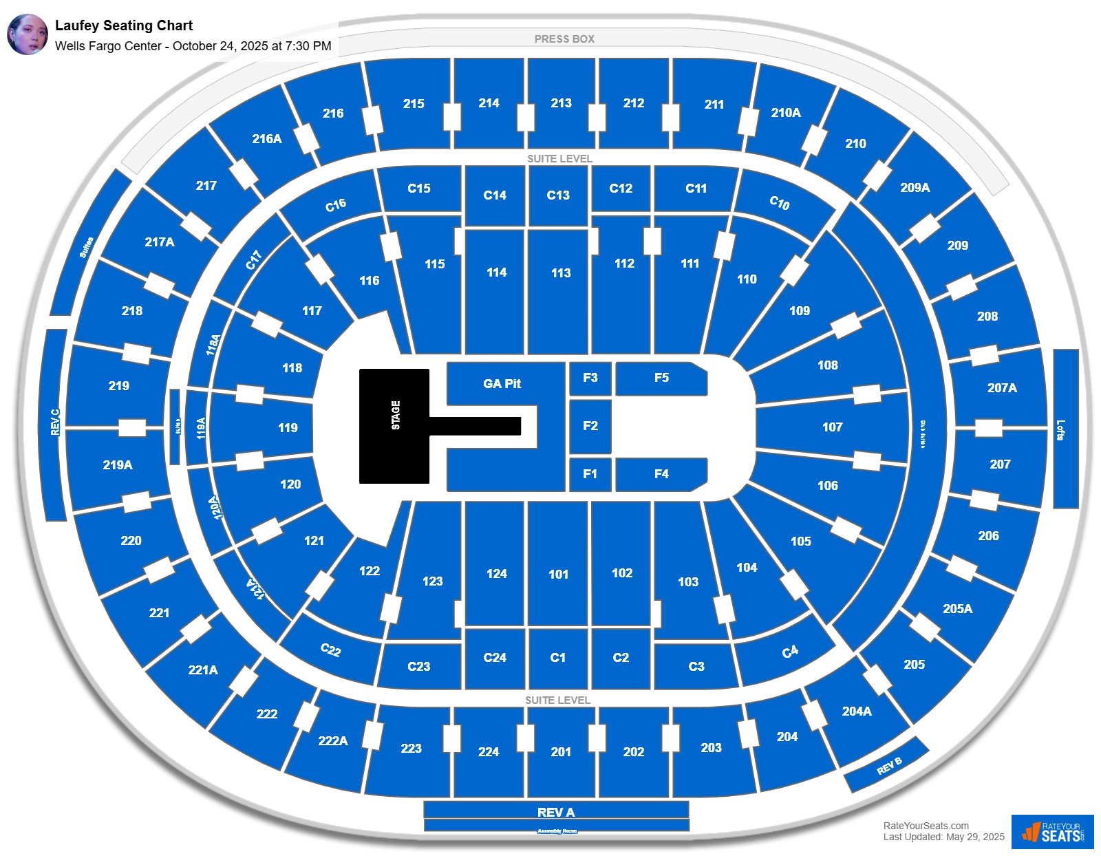 Laufey seating chart Xfinity Mobile Arena