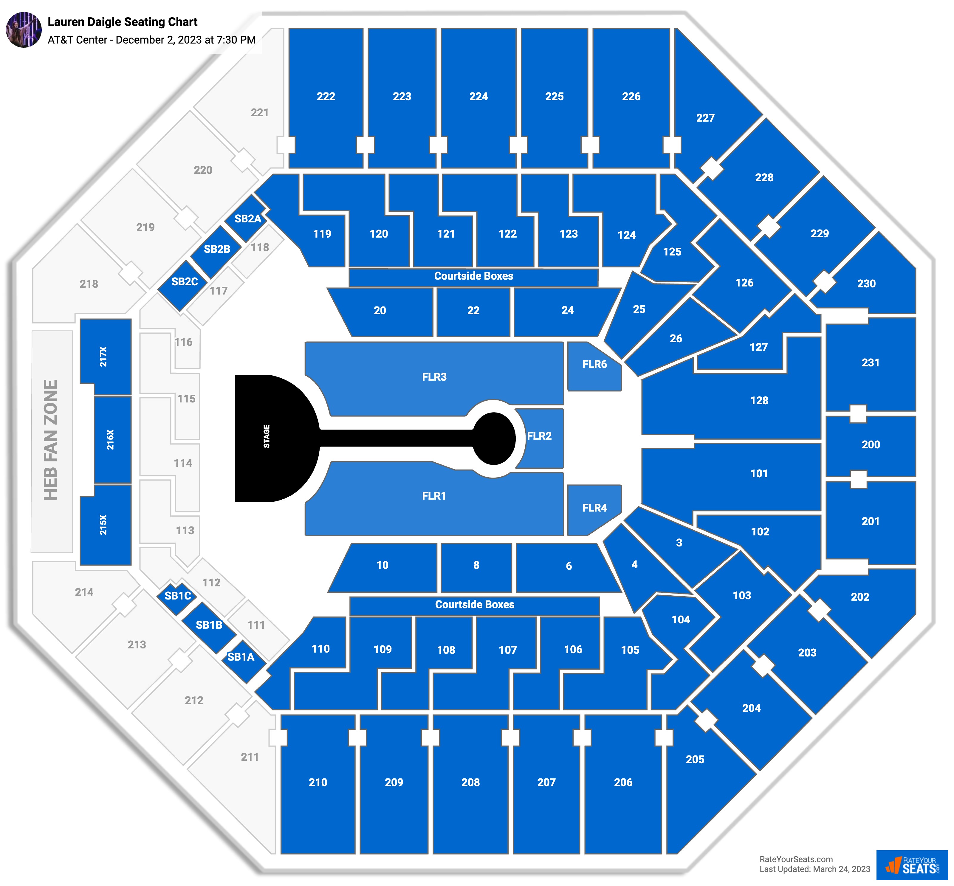 AT&T Center Concert Seating Chart - RateYourSeats.com