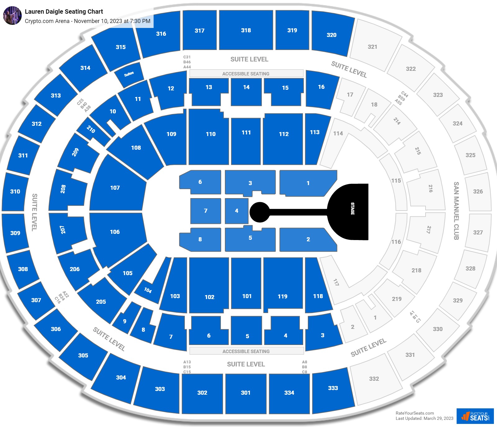 Crypto.com Arena Concert Seating Chart - RateYourSeats.com