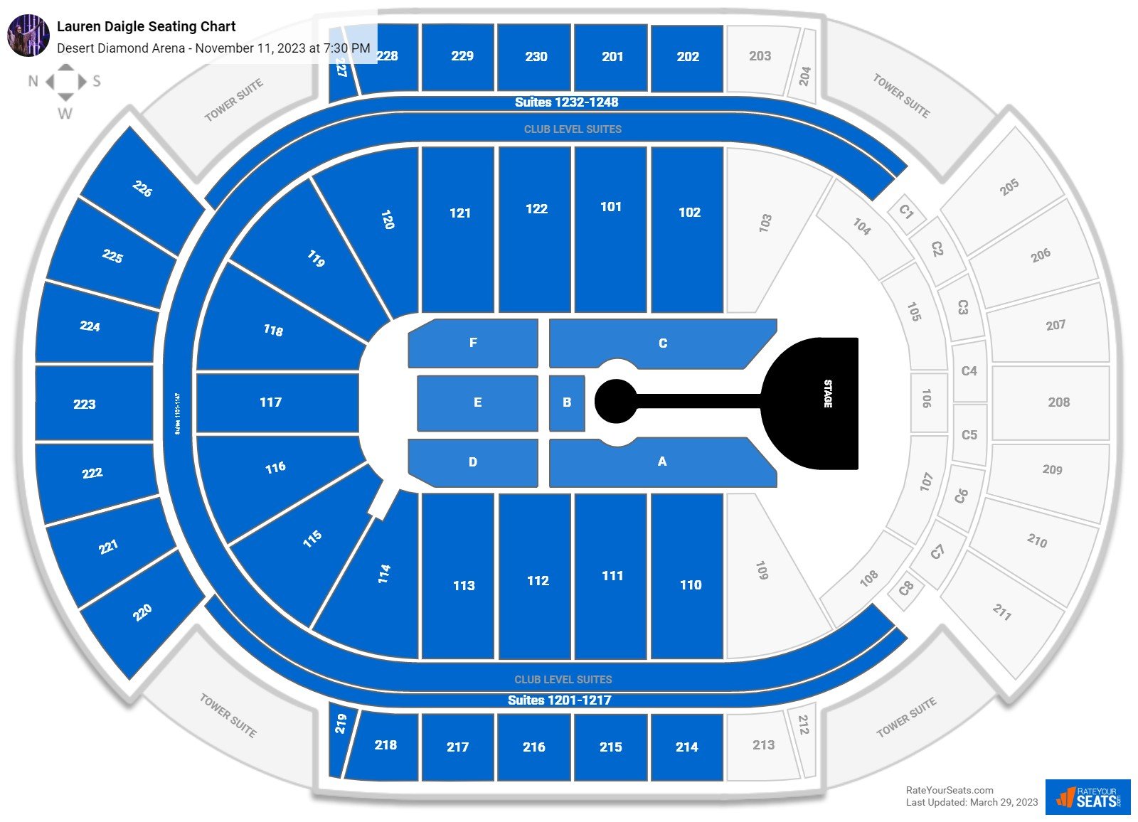 Desert Diamond Arena Seating Chart - RateYourSeats.com